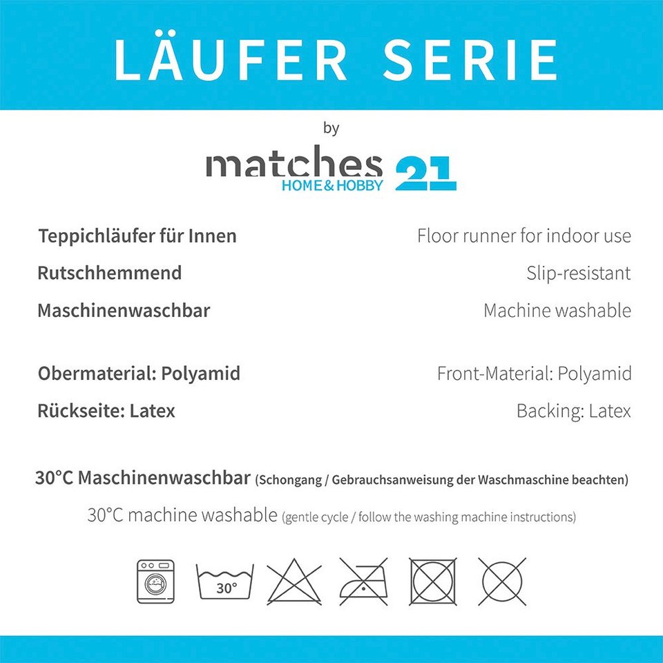 Läufer Küchenläufer Perser Ornamente blau 3 Gr., matches21 HOME & HOBBY,  rechteckig, Höhe: 5 mm