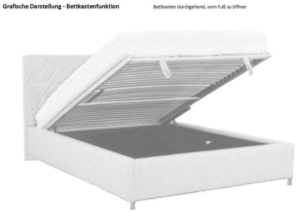 hapo Polsterbett Clara erhältlich in den Breiten 100, 160, 180 & 200cm, in verschiedenen Matratzenqualitäten, Härtegraden und Farben verfügbar