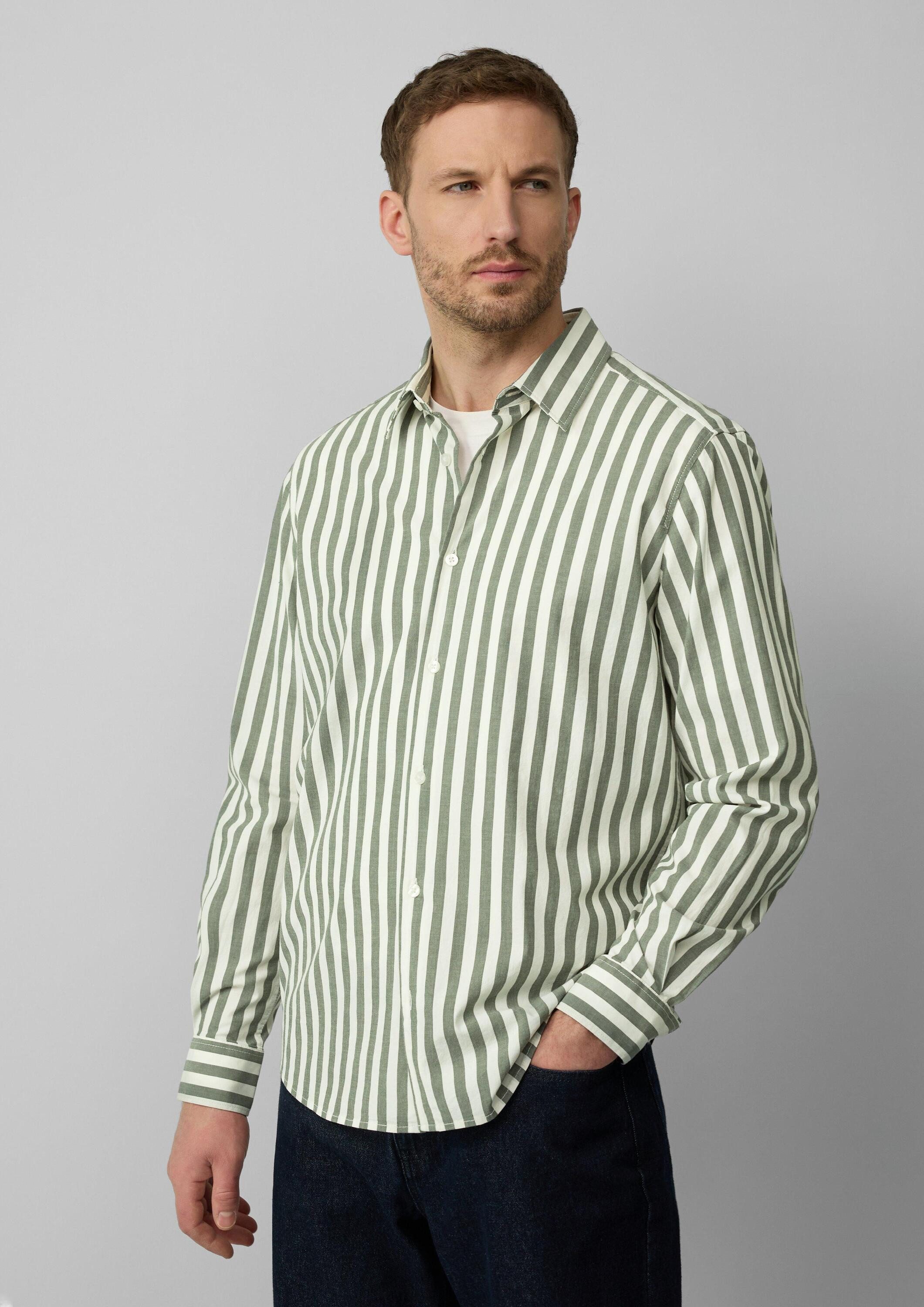s.Oliver Langarmhemd Hemd Regular Fit: Gestreiftes Langarmhemd aus Baumwollstretch