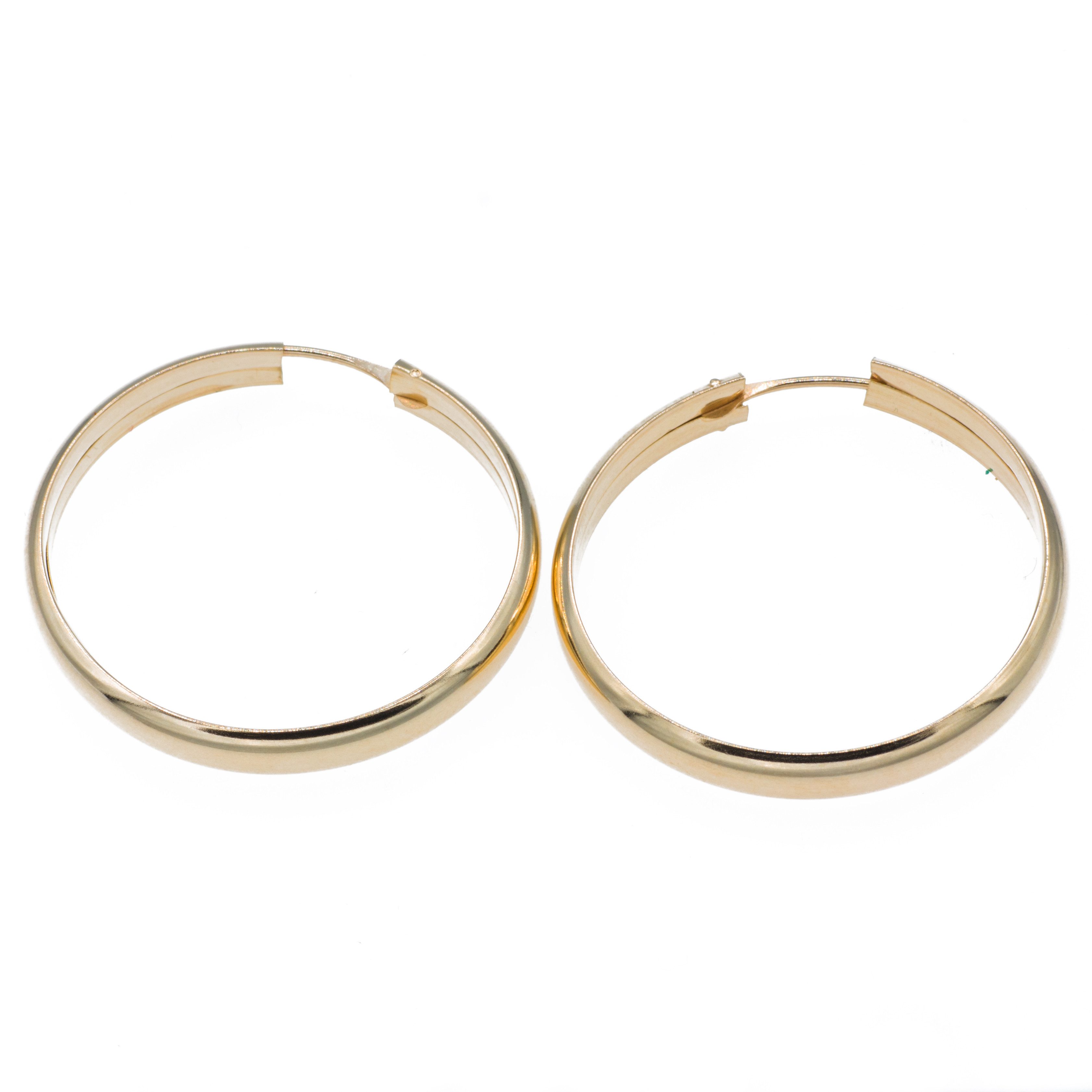 Bella Carina Klappcreolen Creolen 585 Gold 14 Karat 3 cm Durchmesser 4 mm B günstig online kaufen