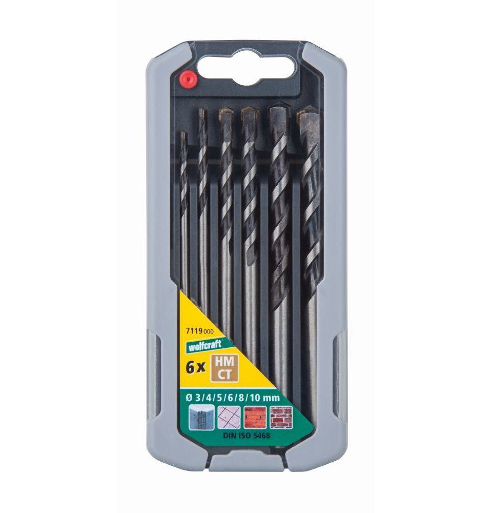 Bohrer- und Bitset Wolfcraft Betonbohrer-Set HM Professional 6-teilig
