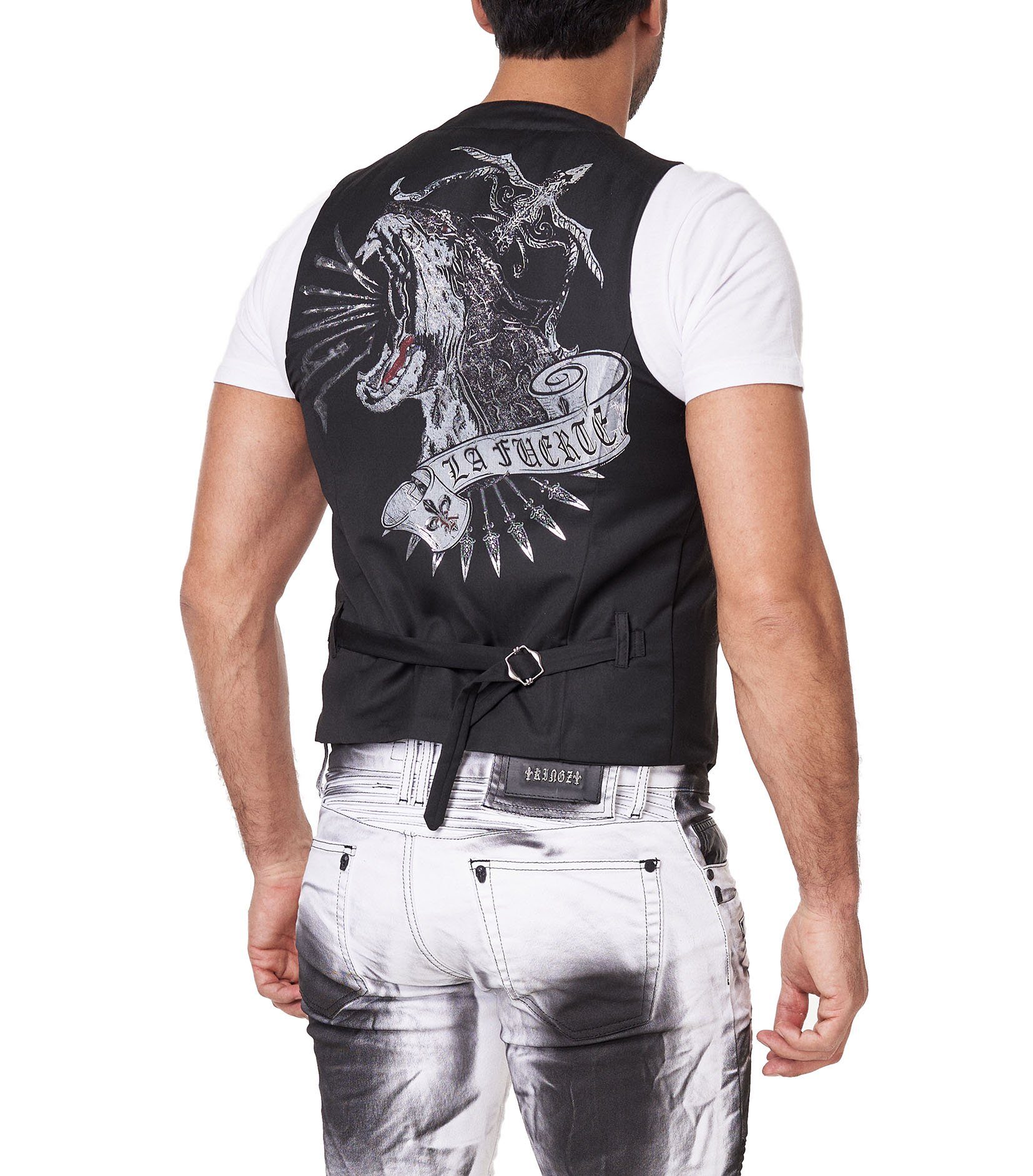 KINGZ Softshellweste mit großem Backprint