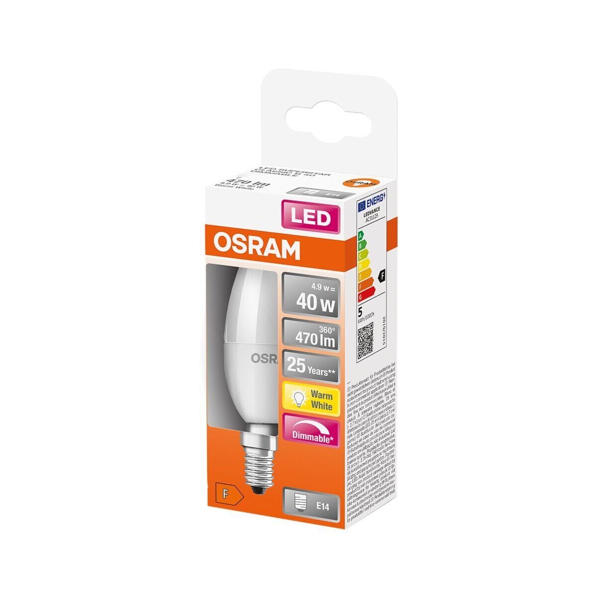 Osram LED-Leuchtmittel Superstar Classic dimmbar, B W Warm 5 E14, White