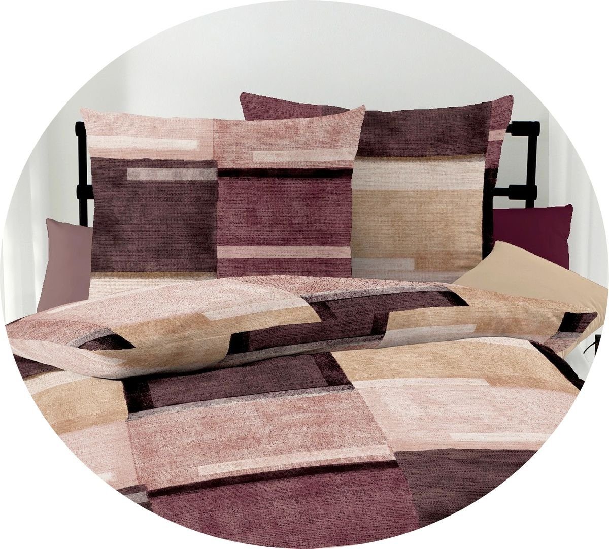 JACK Bettwäsche JACK by Kaeppel 135x200cm Aubergine Lila, Biber, 2 teilig, günstig online kaufen