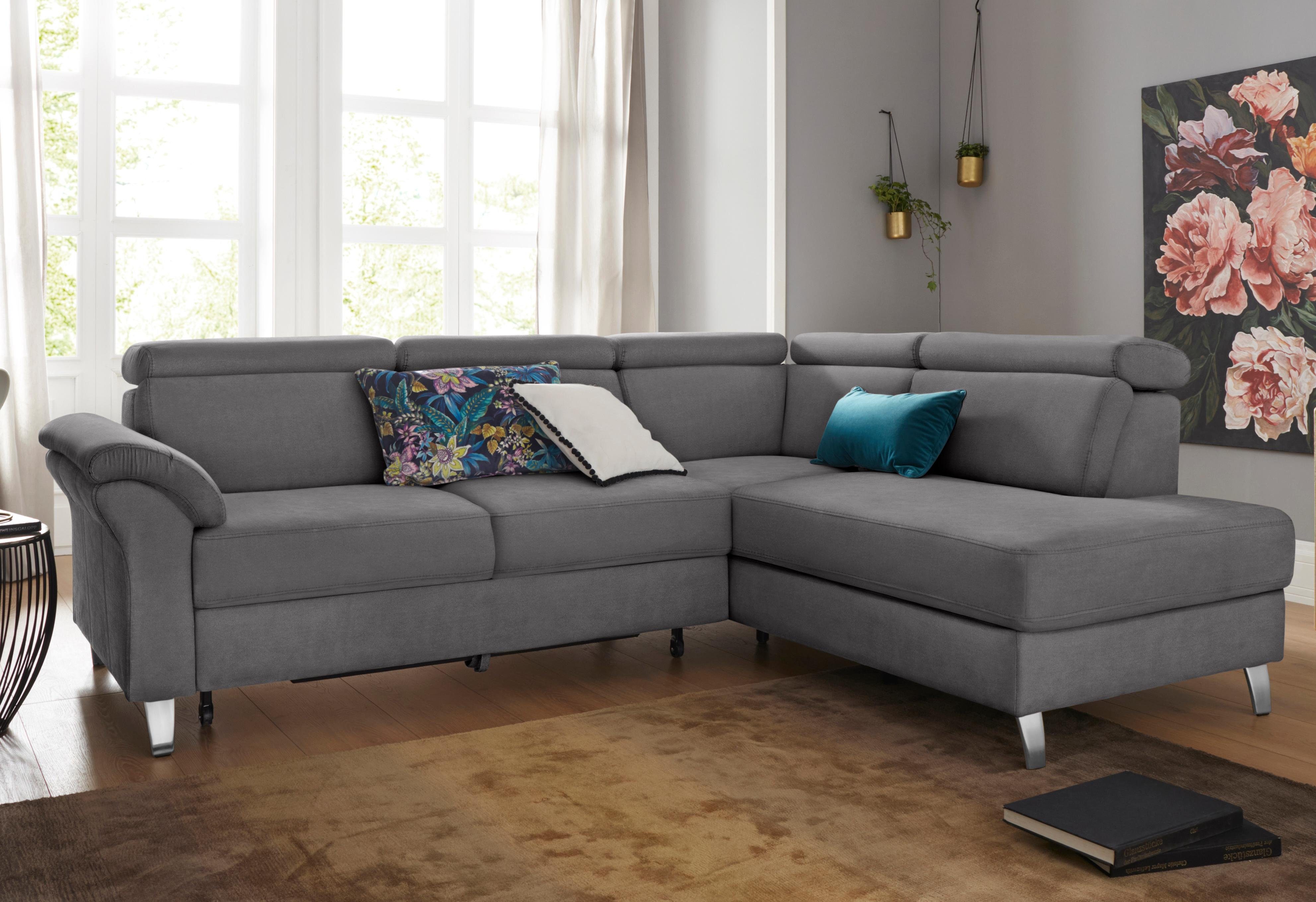 sit&more Ecksofa Arngast L-Form, inklusive Kopfteilverstellung und Federkern