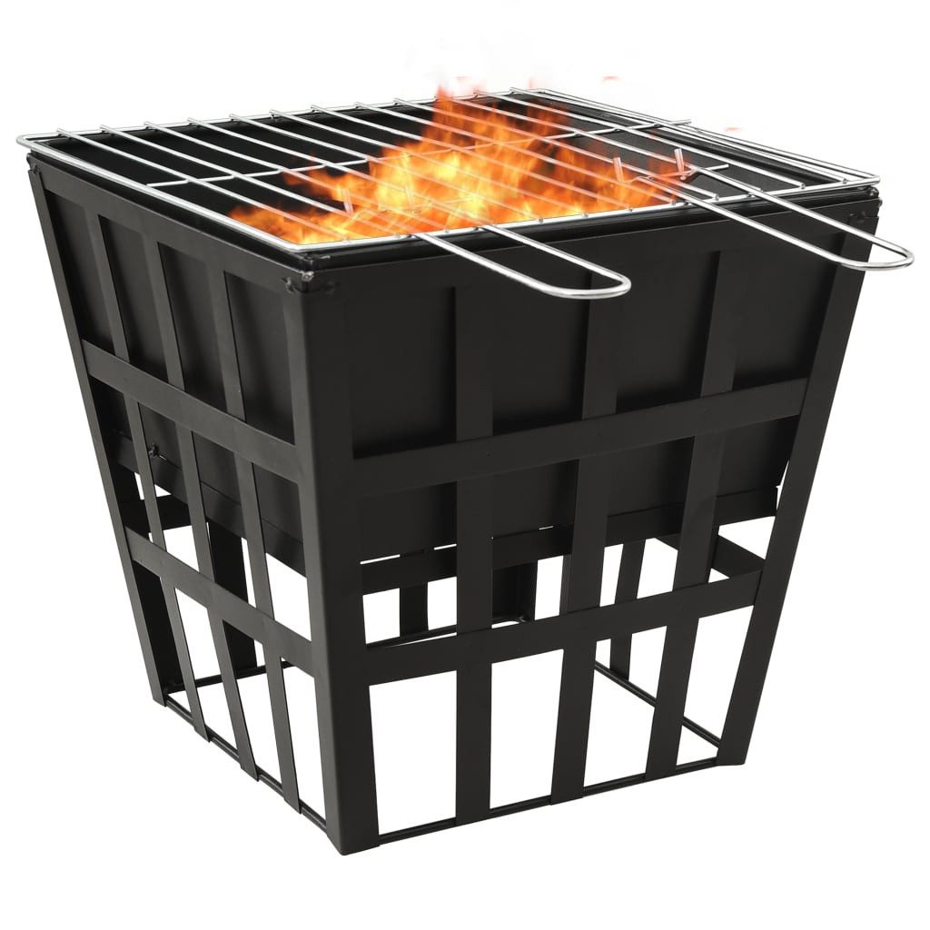 Feuerkorb 2-in-1 Feuerstelle und Grill 34x34x48 cm Stahl