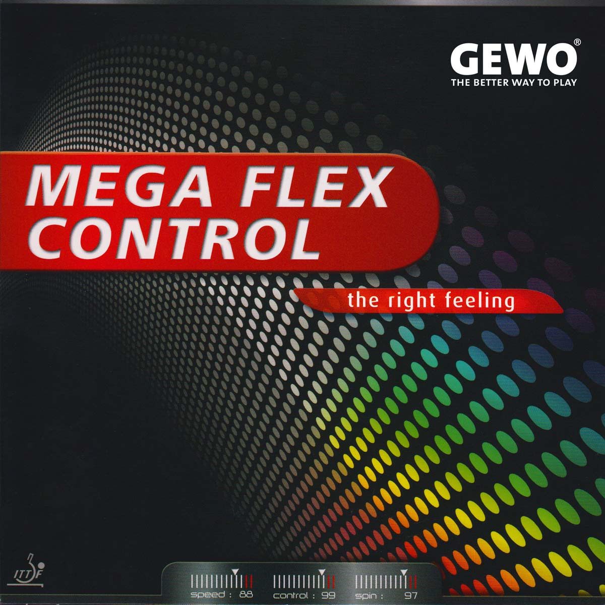 Gewo Tischtennisschläger Belag Mega Flex Control, Tischtennisbelag