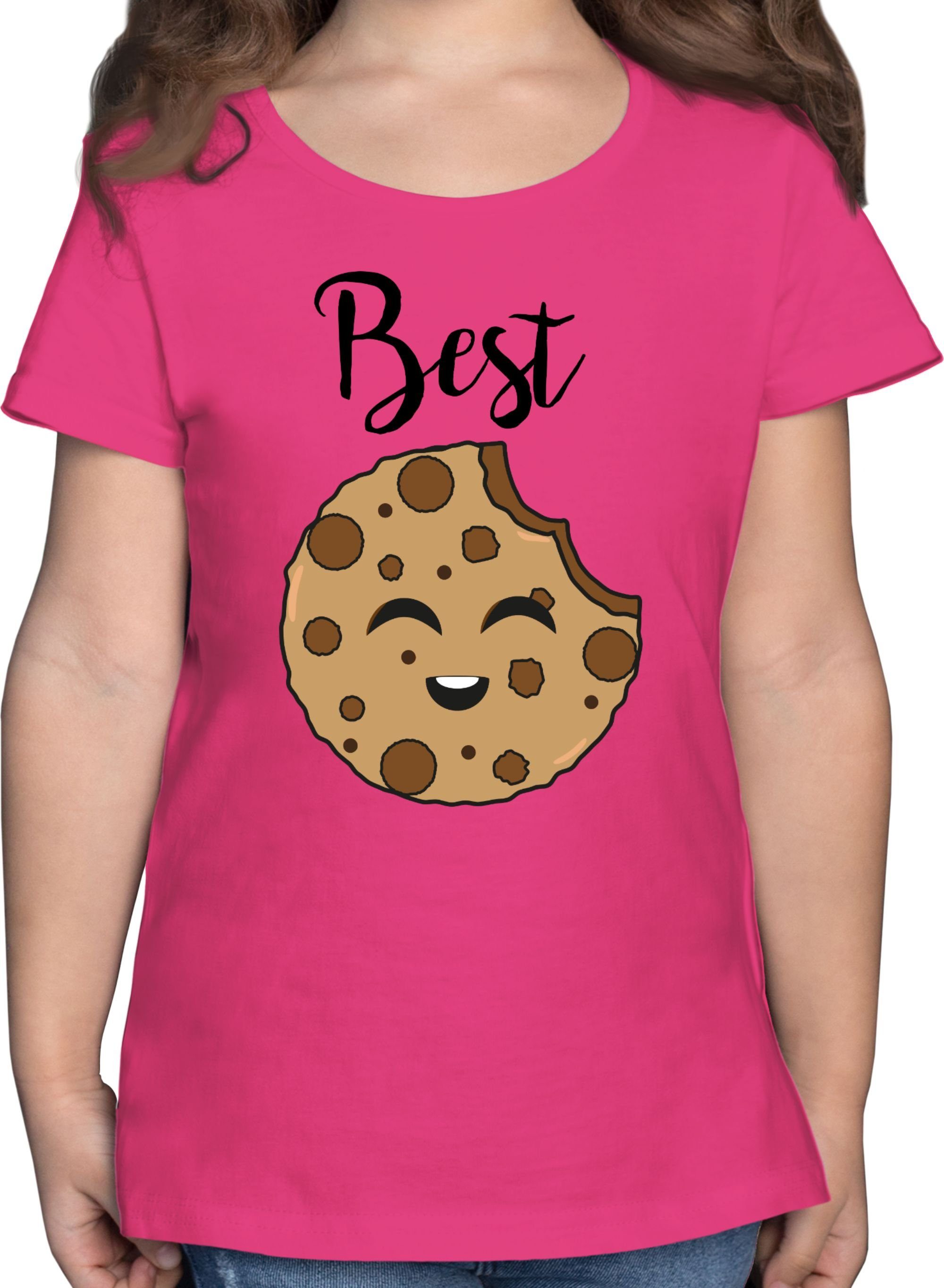 Shirtracer T-Shirt Best Friends Cookies 2 Fuchsia Familie - Partner-Look Kind Best