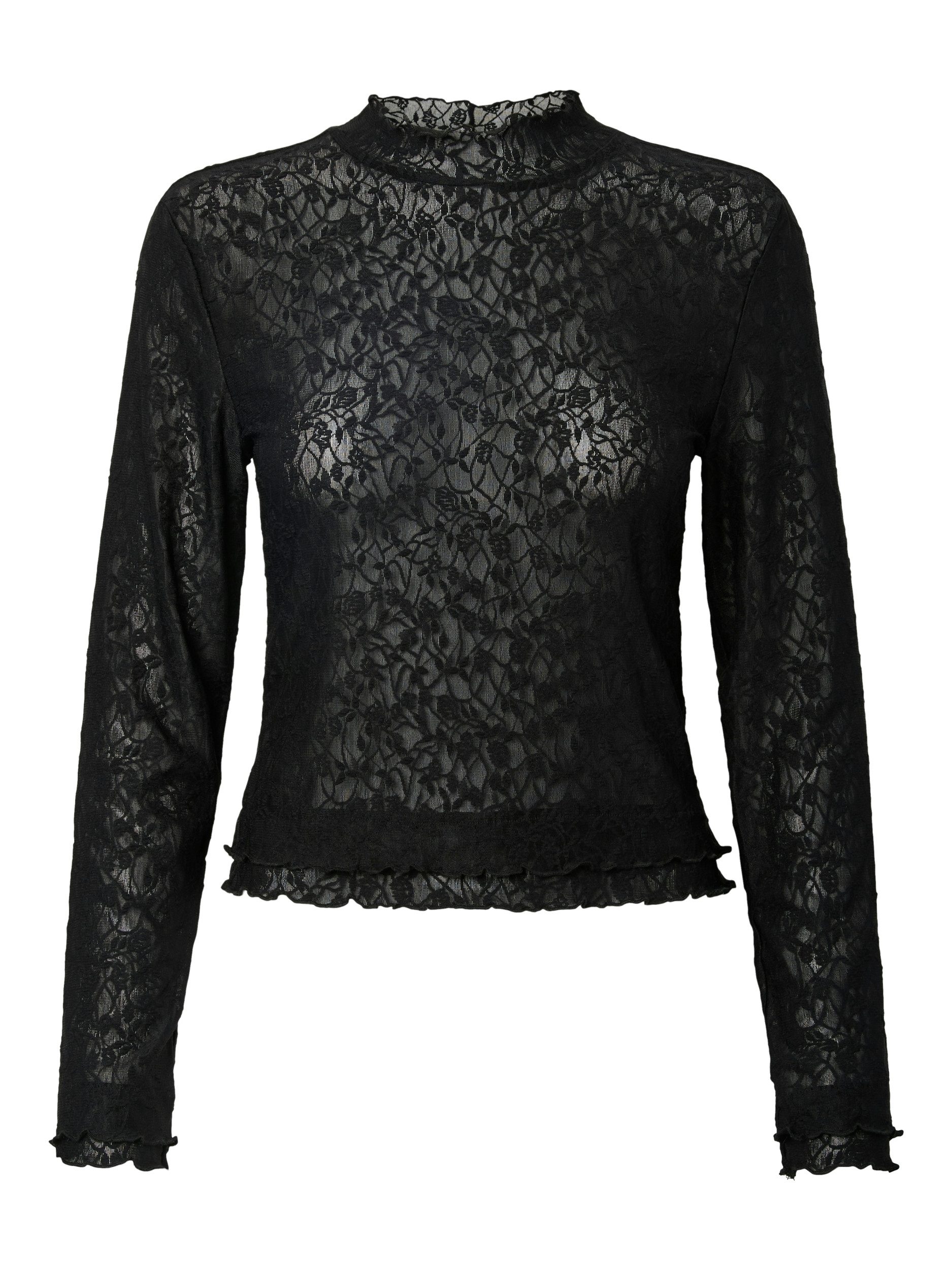 pieces Langarmbluse PCOLLIE LS LACE TOP JRS FSY PP günstig online kaufen
