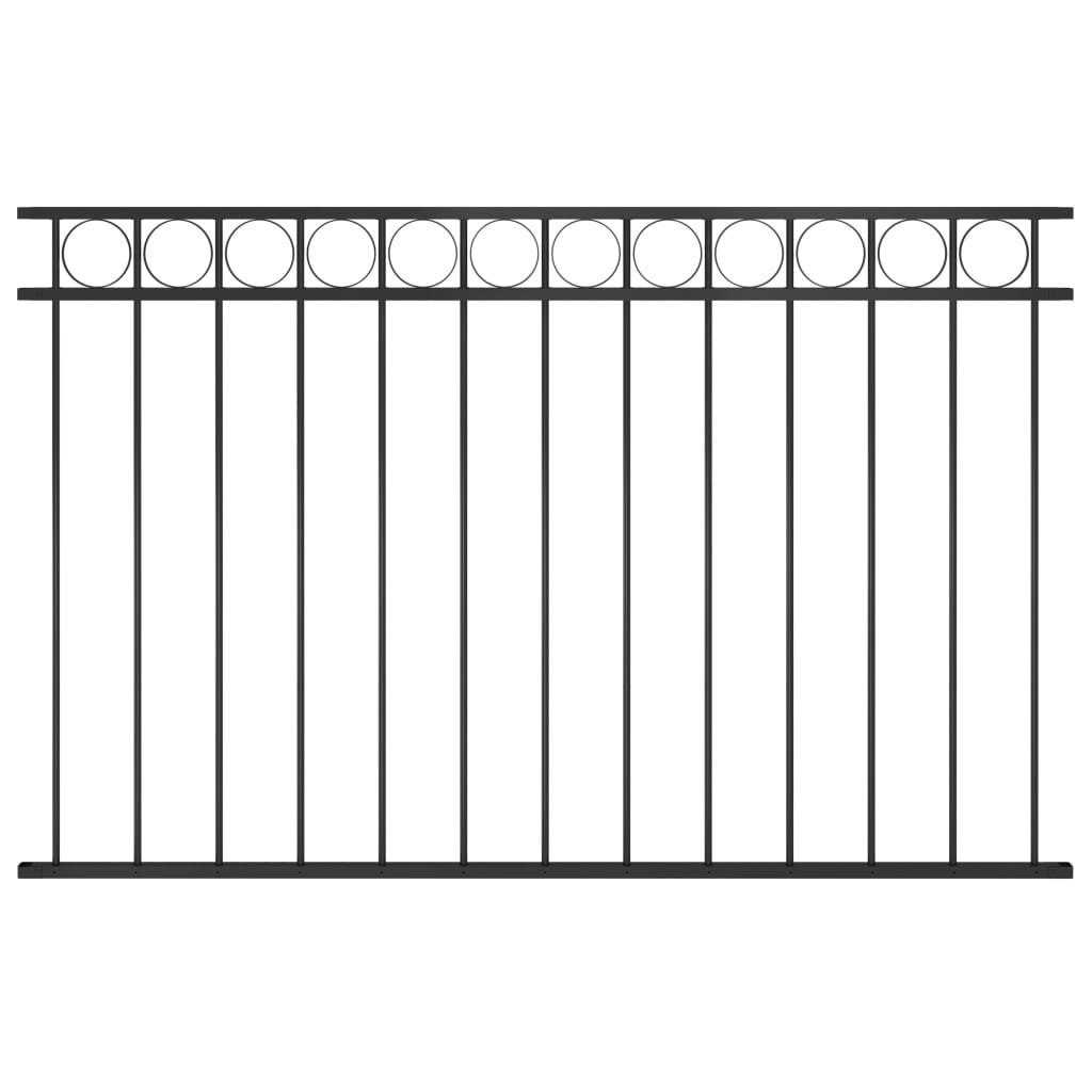 vidaXL Gartenzaun Zaunelement ASSEN Stahl 1,7 x 1 m Schwarz, (1-St)