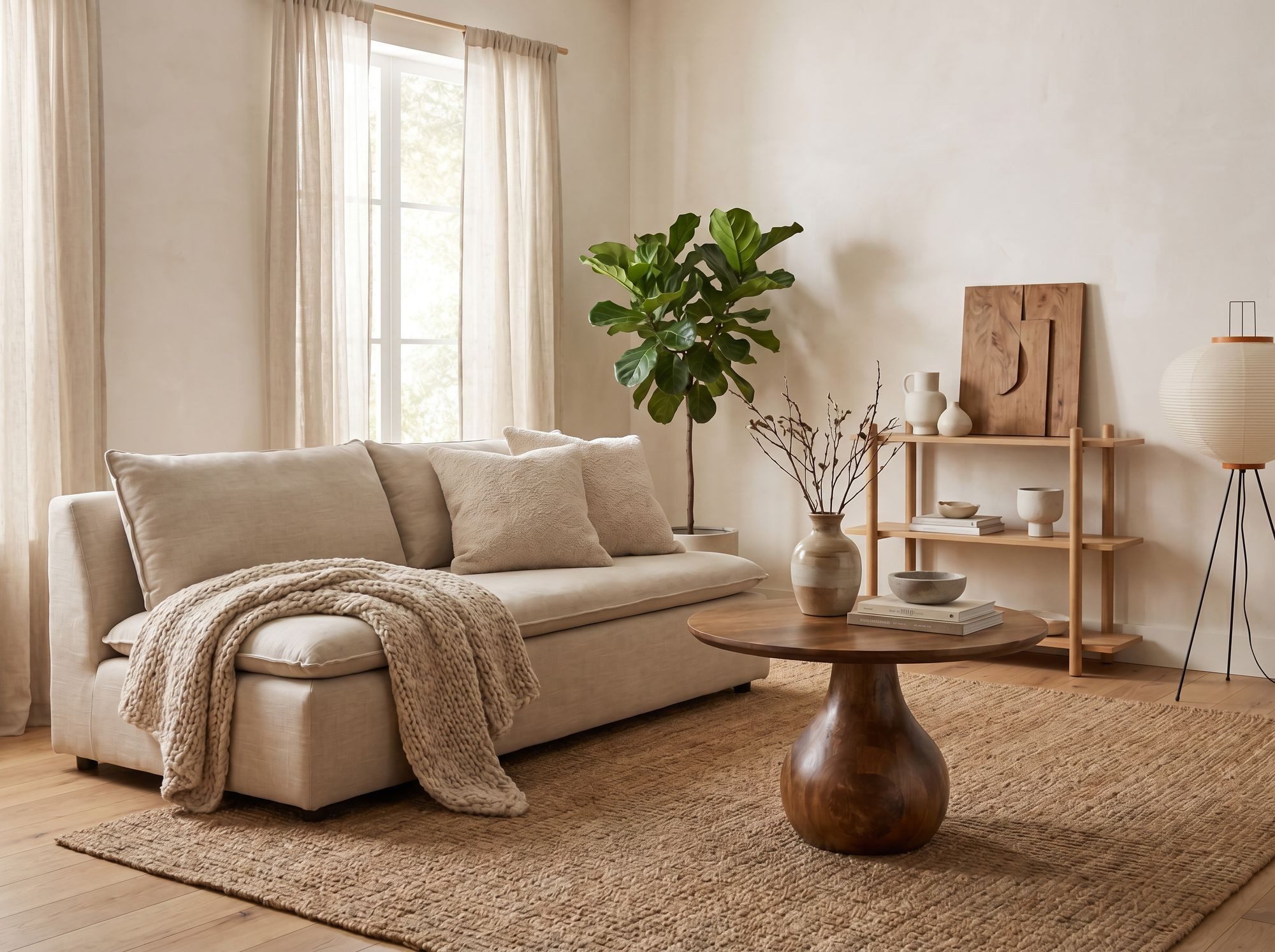 FINEBUY Couchtisch FB117749 Massivholz 60cm Wohnzimmertisch Sofatisch Beistelltisch Tisch (Skulpturaler Wohnzimmertisch aus Mangoholz), Runder Kaffeetisch mit markantem Tropfenfuß