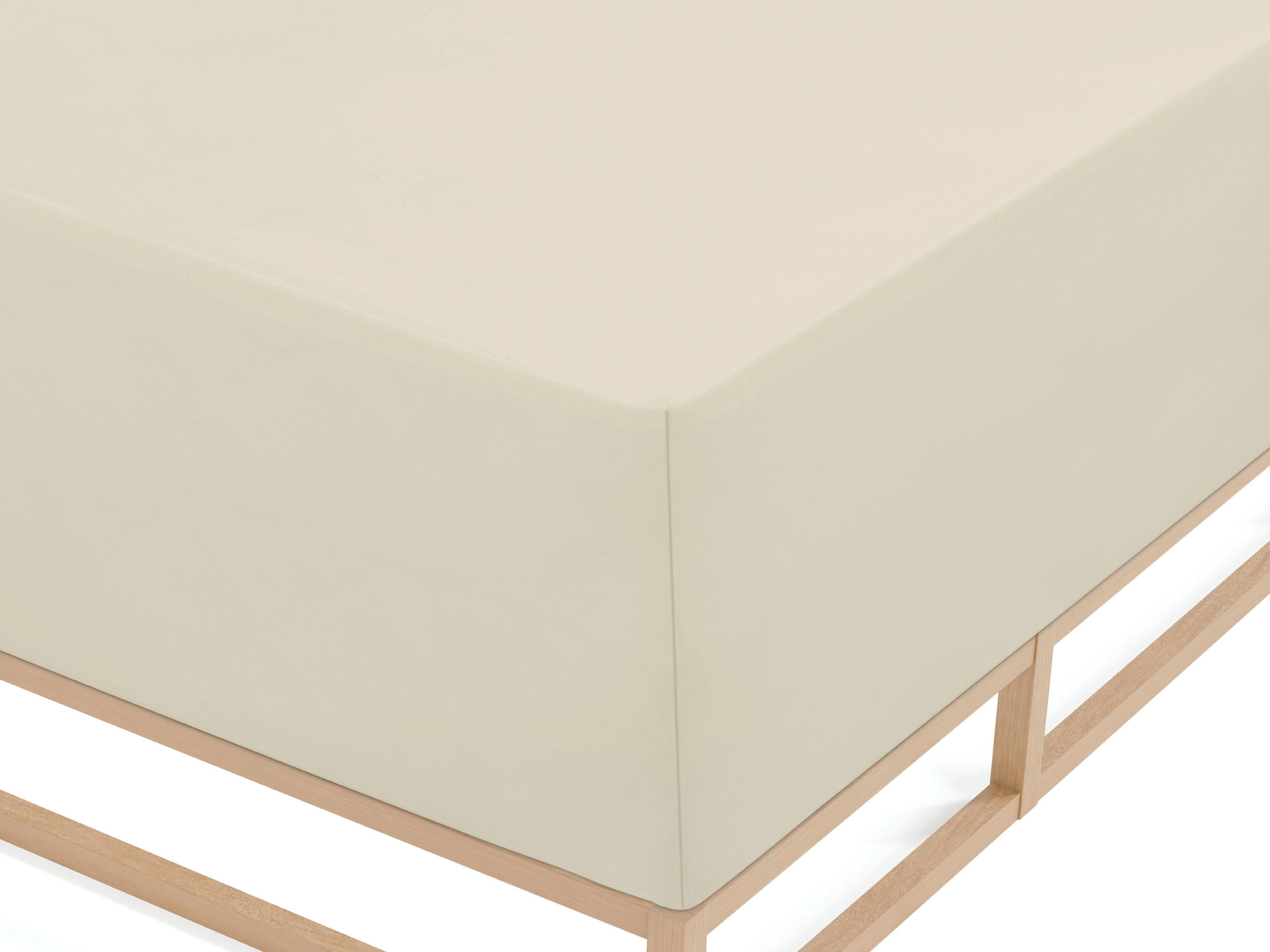 Biberna Spannbettlaken Conny, Jersey-Elasthan, Gummizug: rundum, (1 Stück), hochwertiges Jersey-Elasthan geeignet für Wasser- und Boxspringbetten