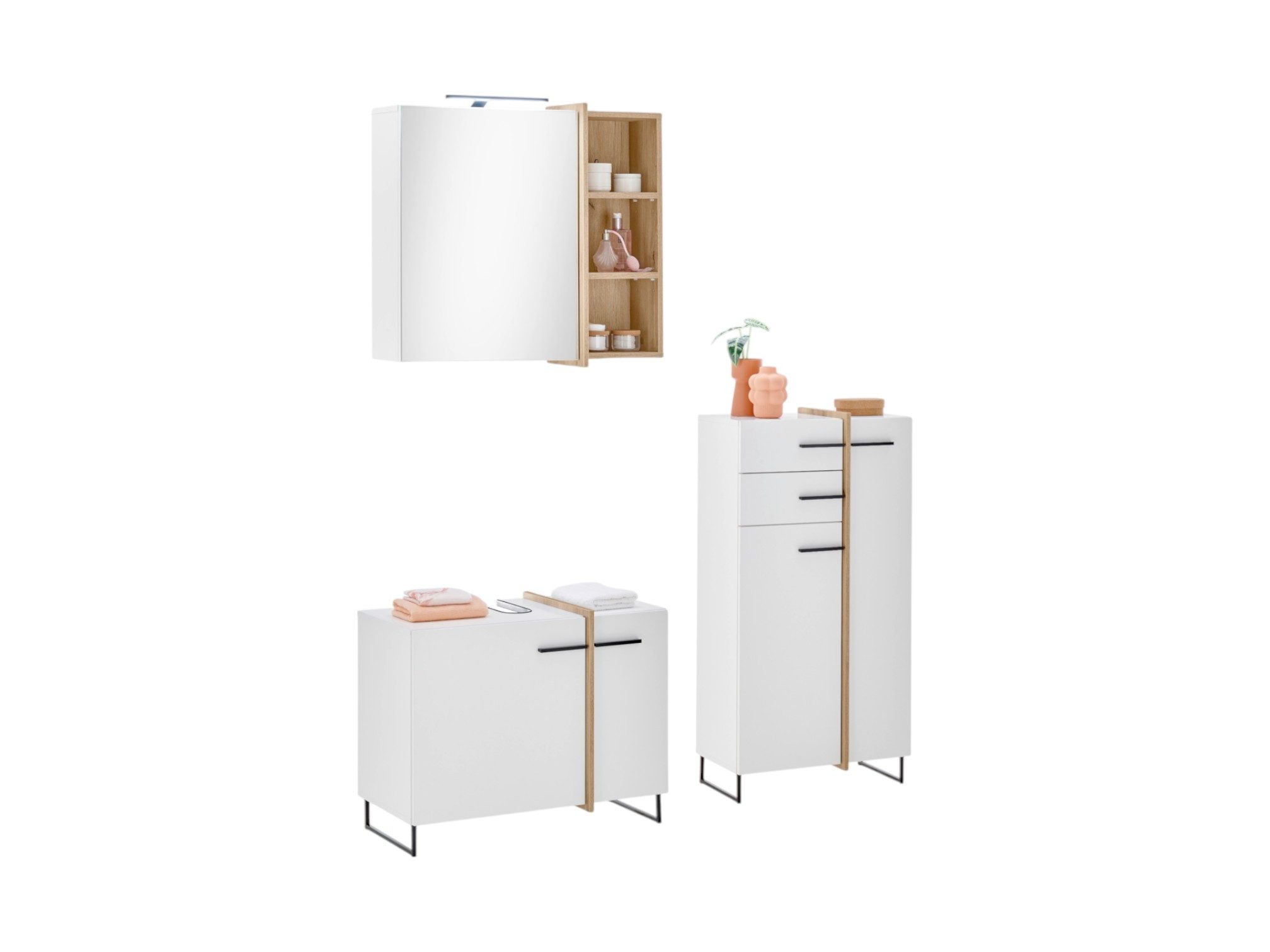 moebel-dich-auf Badmöbel-Set MESSINA, (Set 3, 4-St., günstig online kaufen