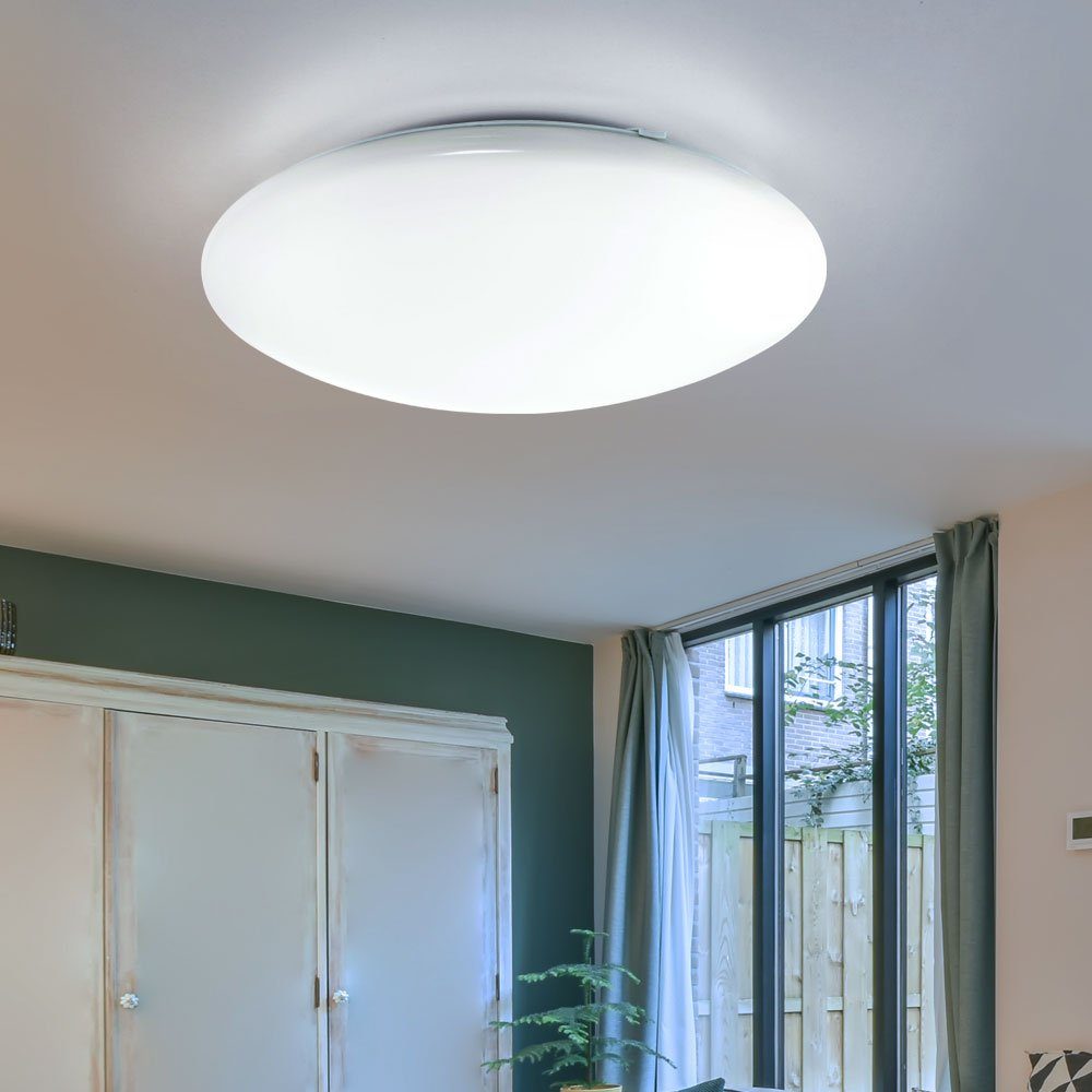 Gästezimmer Lampe Decken Deckenleuchte, LED-Leuchtmittel LED Eglo fest 1-flg weiß verbaut, Warmweiß, 8,2 EGLO LED Watt rund Leuchte