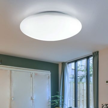 EGLO LED Deckenleuchte, LED-Leuchtmittel fest verbaut, Warmweiß, LED 8,2 Watt Decken Leuchte weiß Gästezimmer Lampe rund 1-flg Eglo