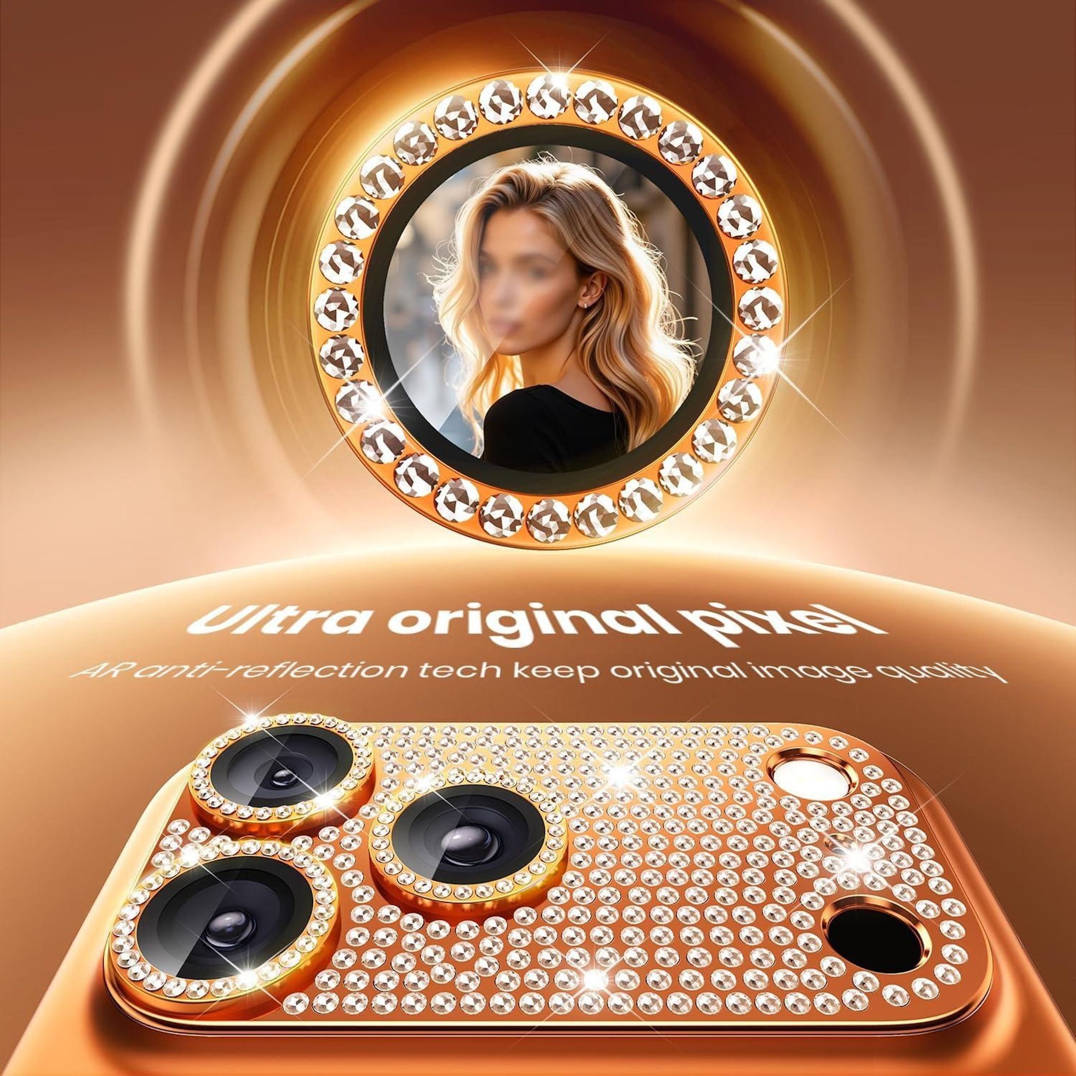 Wigento Handyhülle Für Apple iPhone 17 Pro Kamera Diamant Design Schutz Metall Pink, Aluminiumlegierung, hohe Lichtdurchlässigkeit, Anti-Fingerprint – Bild 5 von 5