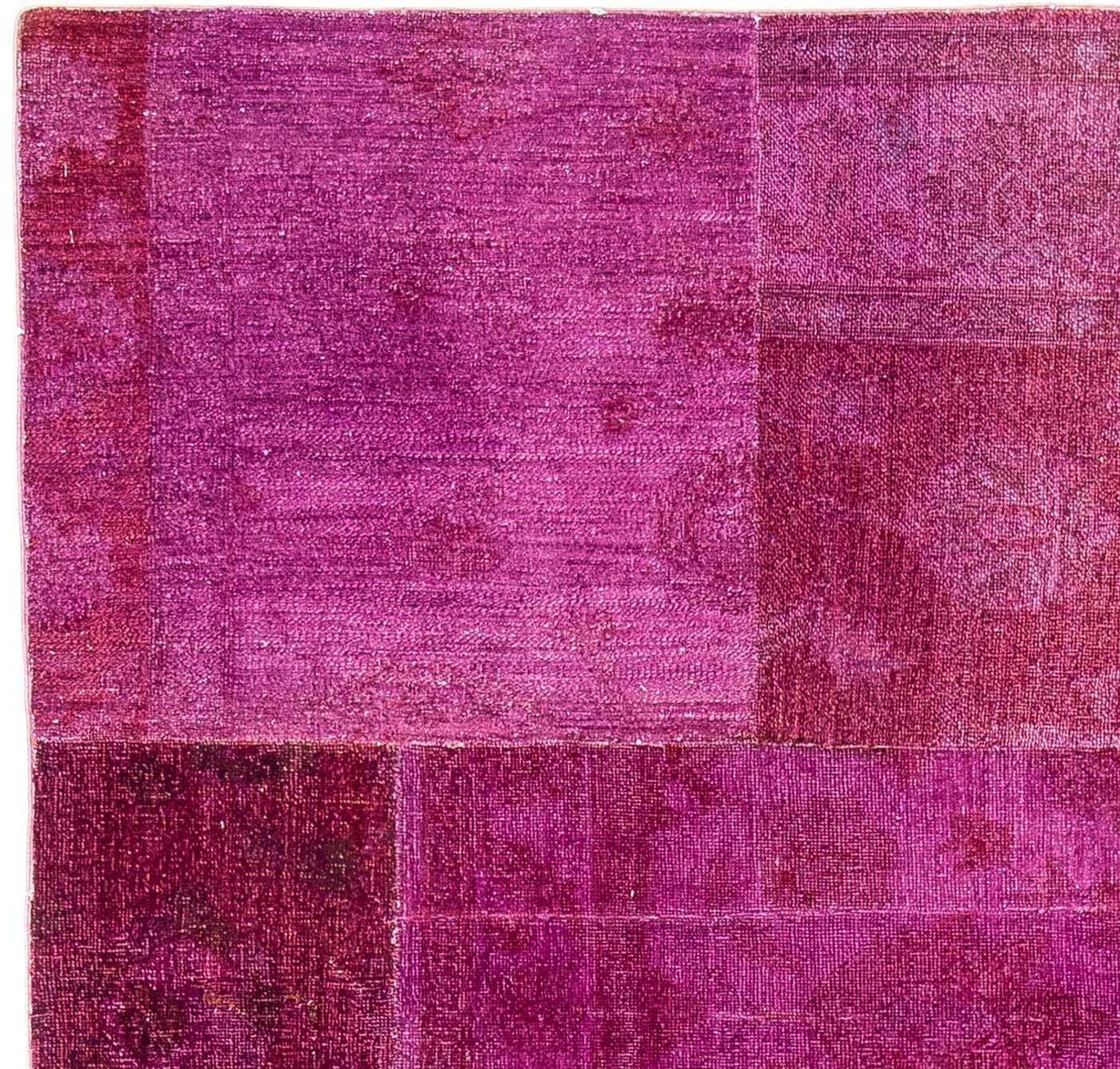 - Einzelstück Patchwork morgenland, Höhe: rechteckig, Wohnzimmer, mm, 271 182 Teppich lila, - mit Handgeknüpft, x Zertifikat 7 cm