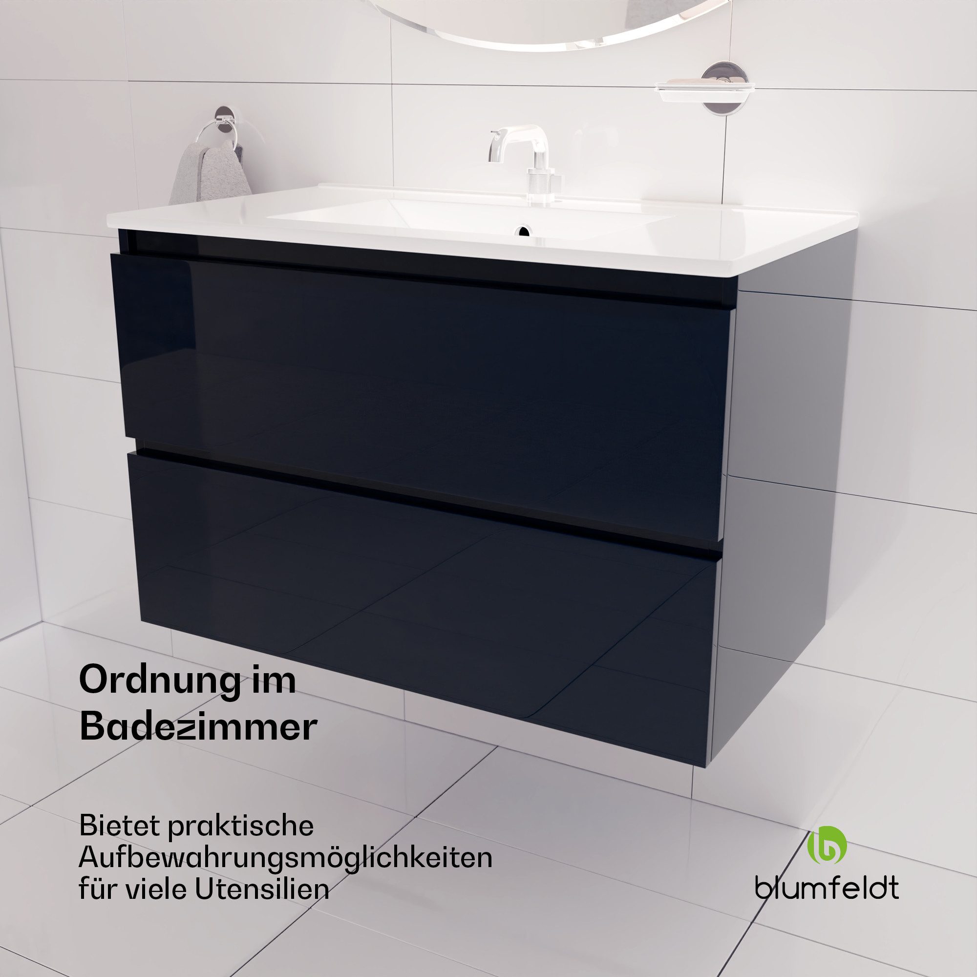 blumfeldt Waschtisch Johnstone bathroom cabinet 80cm anthracite, Waschbecke günstig online kaufen