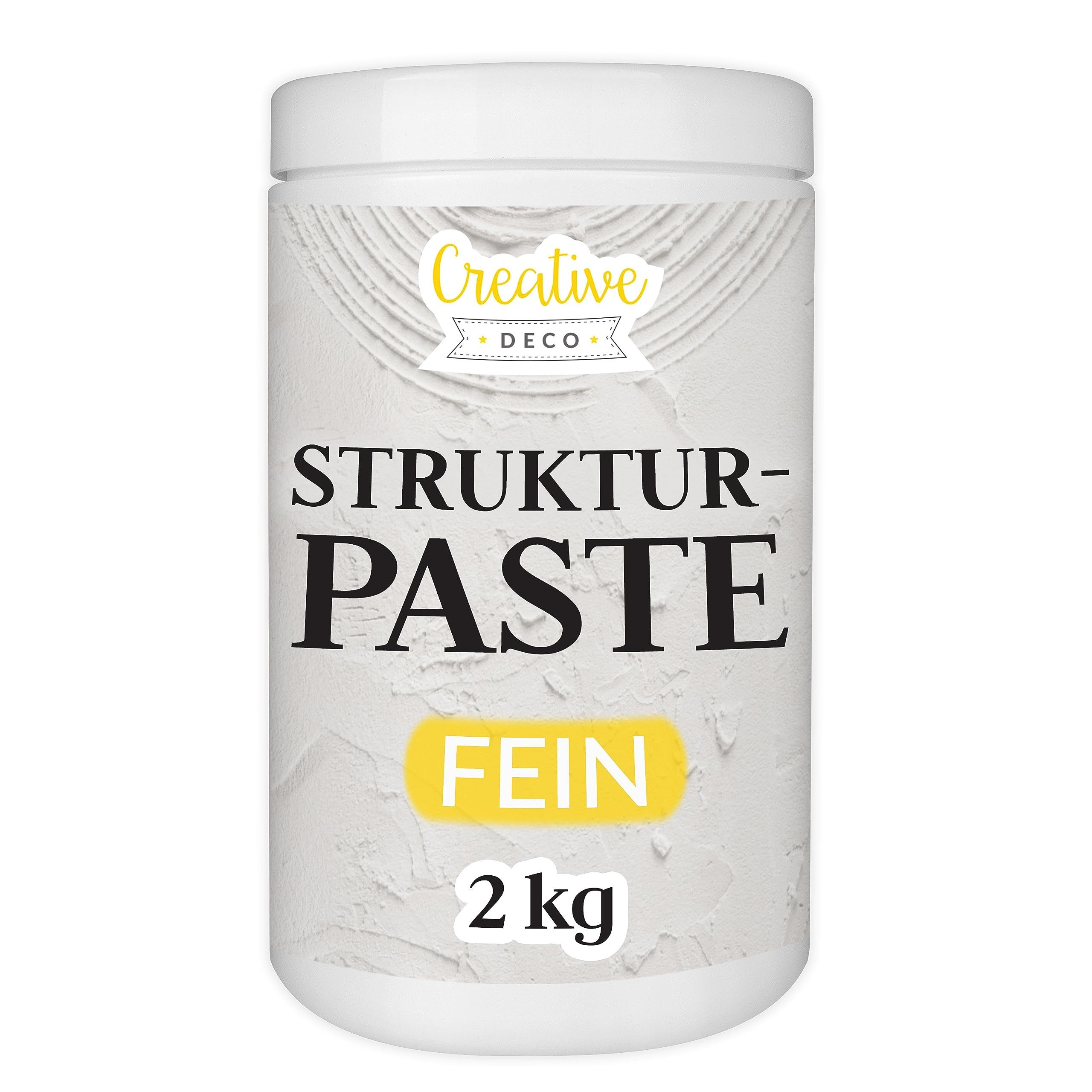 Creative Deco Malpaste Strukturpaste 2 kg Weiße Spachtelmasse für Acrylmalerei Modellierpaste