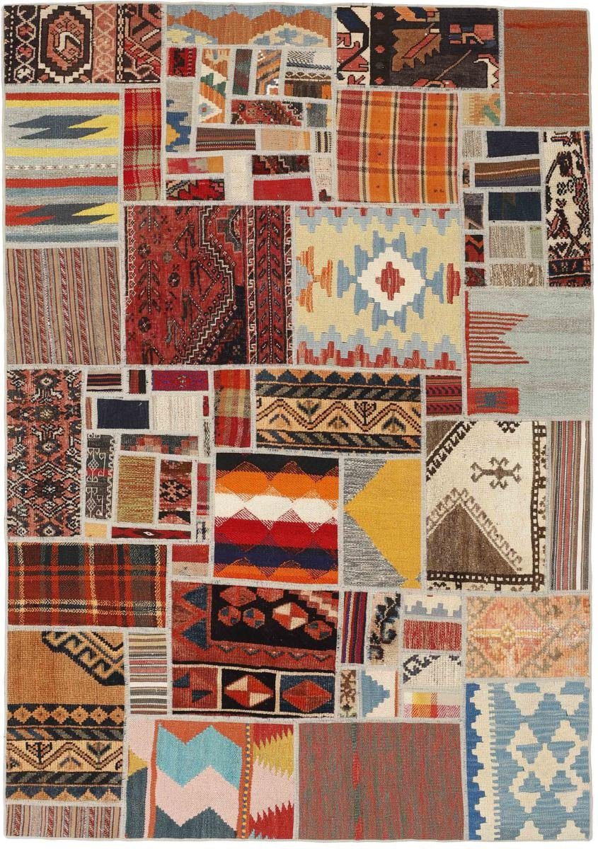 Orientteppich rechteckig, Patchwork / Nain Perserteppich, 4 Handgewebter Höhe: mm Kelim Trading, 139x201 Orientteppich