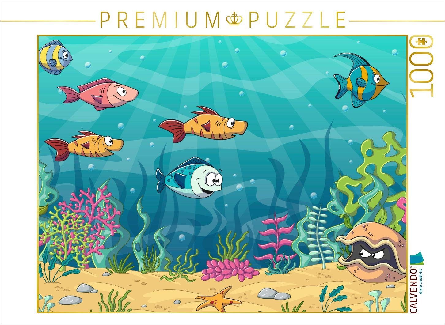 CALVENDO Puzzle CALVENDO Puzzle Lustige Fische in einer  Unterwasserlandschaft 1000 Teile Lege-Größe 64 x 48 cm Foto-Puzzle Bild von  Gabi Wolf, 1000 Puzzleteile
