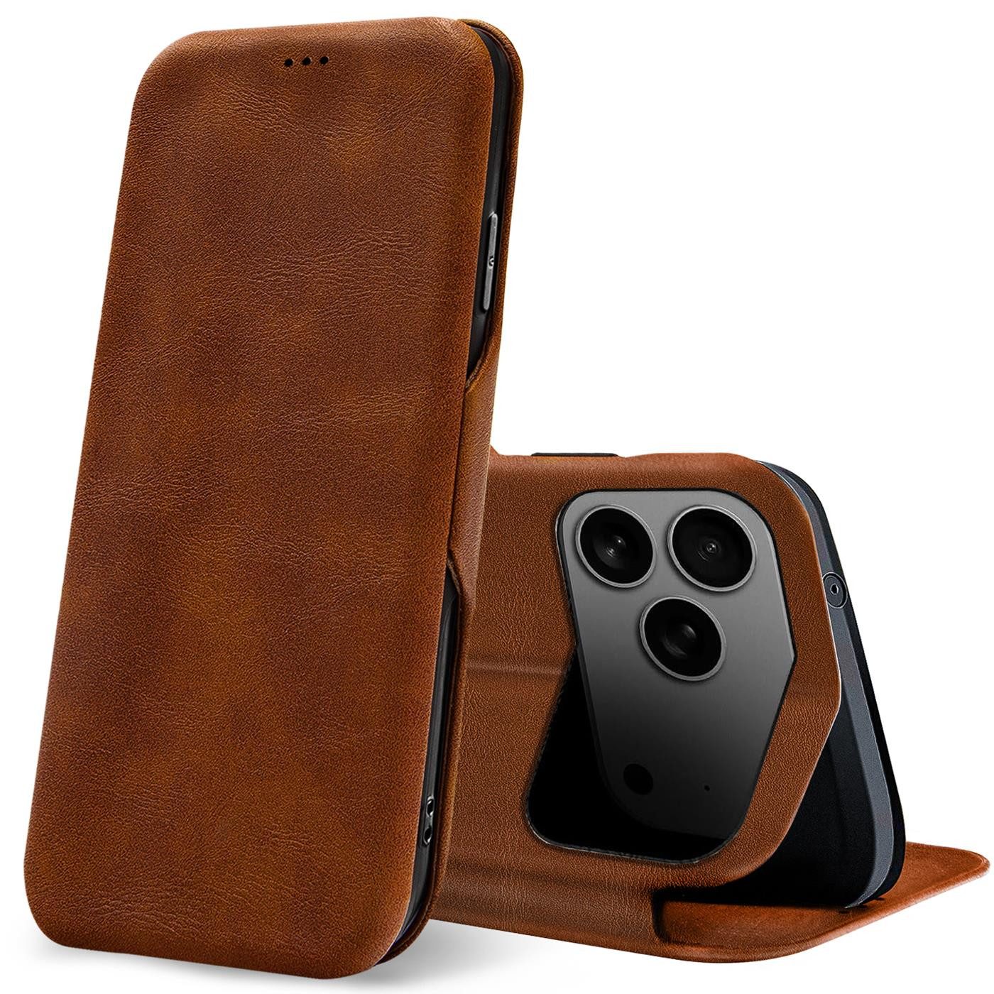 CoolGadget Handyhülle Business Premium Hülle Für iPhone 17 Pro 6,3 Zoll, Handy Tasche mit Kartenfach für Apple iPhone 17 Pro Schutzhülle