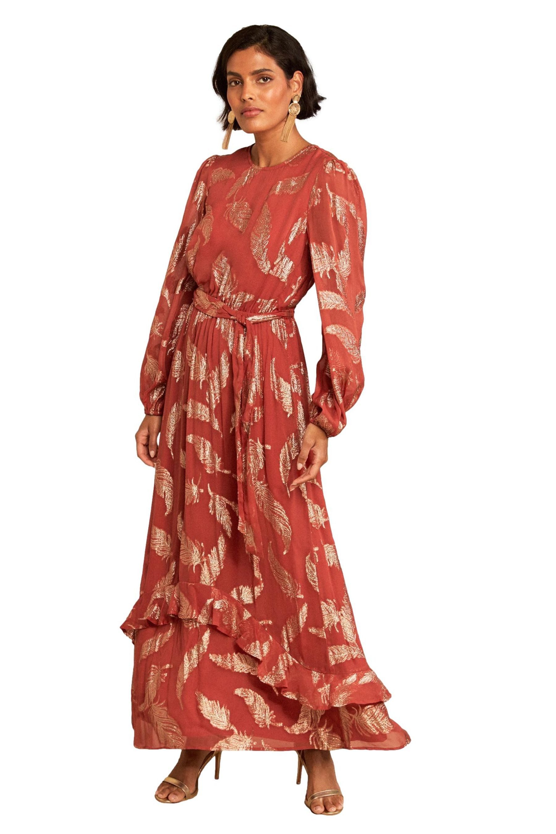 Love & Roses Maxikleid Love & Roses EID Maxikleid mit Rundhalsausschnitt (1-tlg)