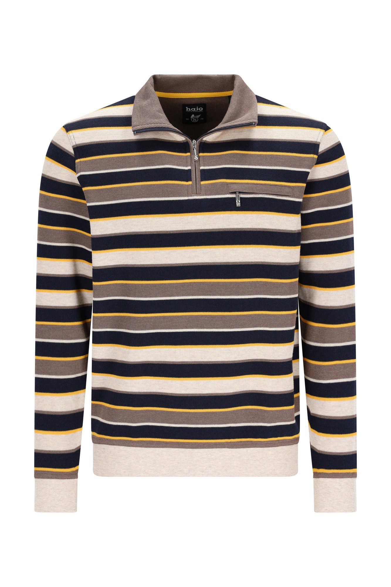 Hajo Sweatshirt Troyersweatshirt in Multicolor-Streifen allover - stay fresh
