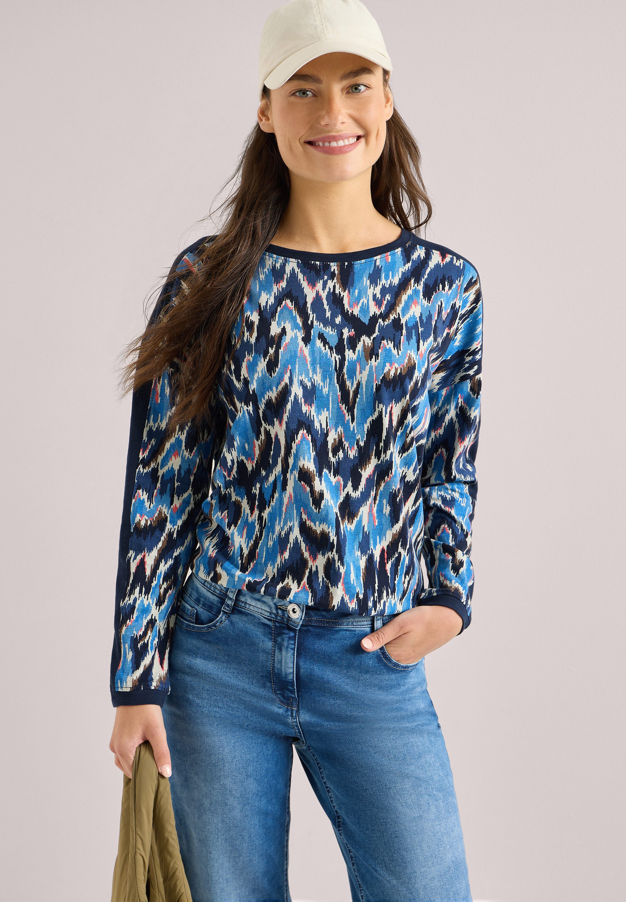 CECIL Langarmshirt mit Tape Detail am Ärmel günstig online kaufen