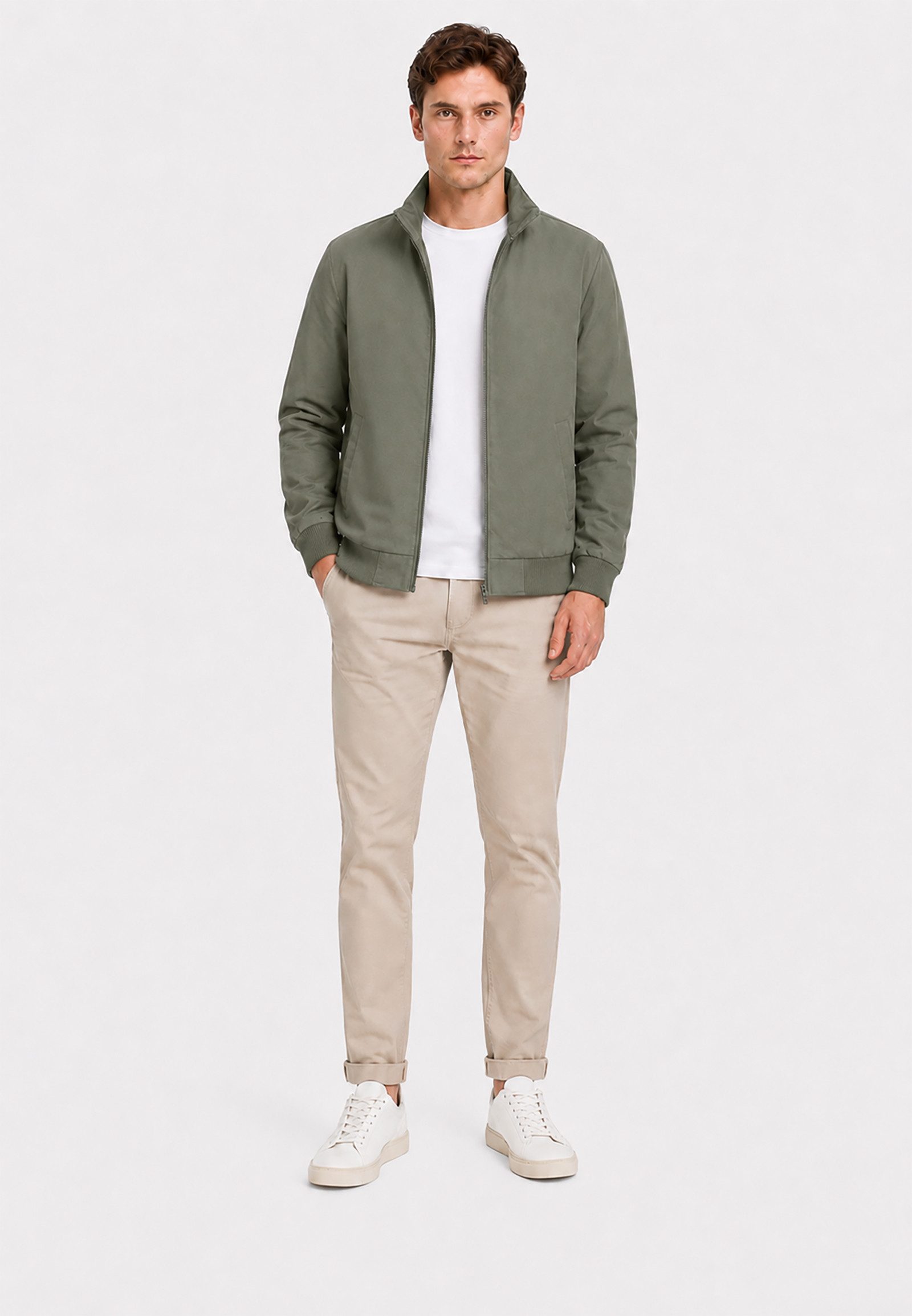 Blend Blouson Moderner Stehkragen Reißverschluss Rippbündchen Taschen (1-St) BHEFI JKT