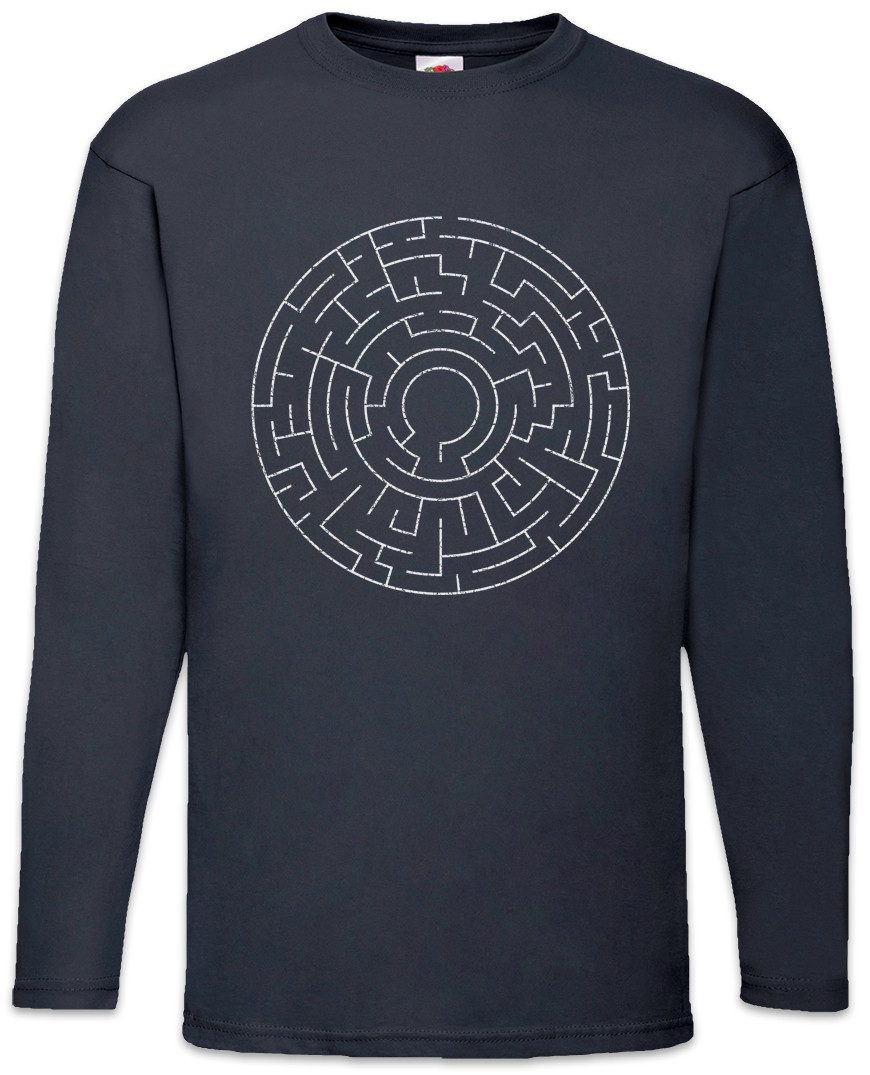 Langarmshirt Circle Maze II Langarm T-Shirt Labyrinth Esoterik Mystik Spirale