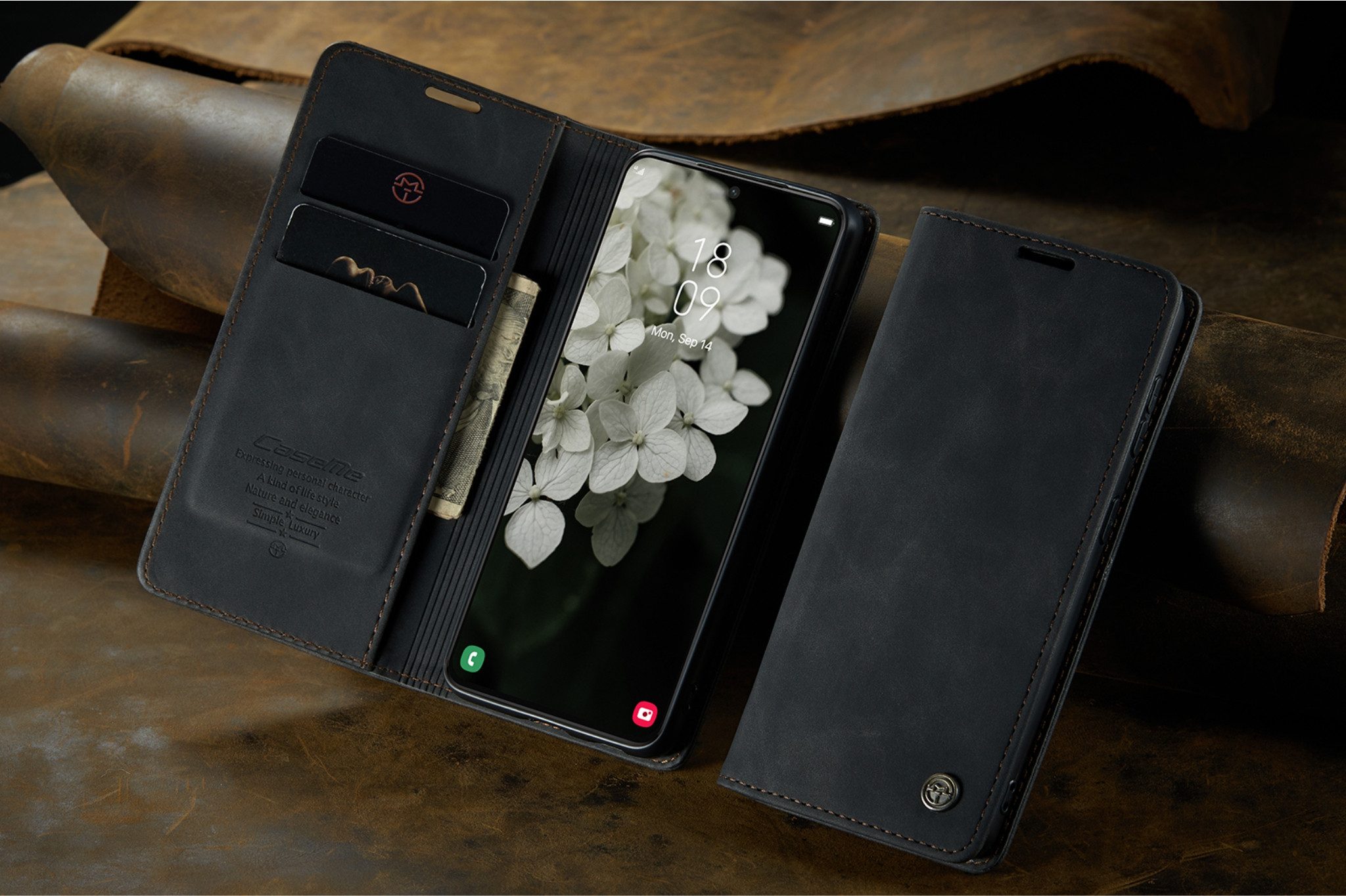 CaseMe Handyhülle Handyhülle für iphone Klapphülle Case Tasche mit Magnet Kartenfach – Bild 4 von 5