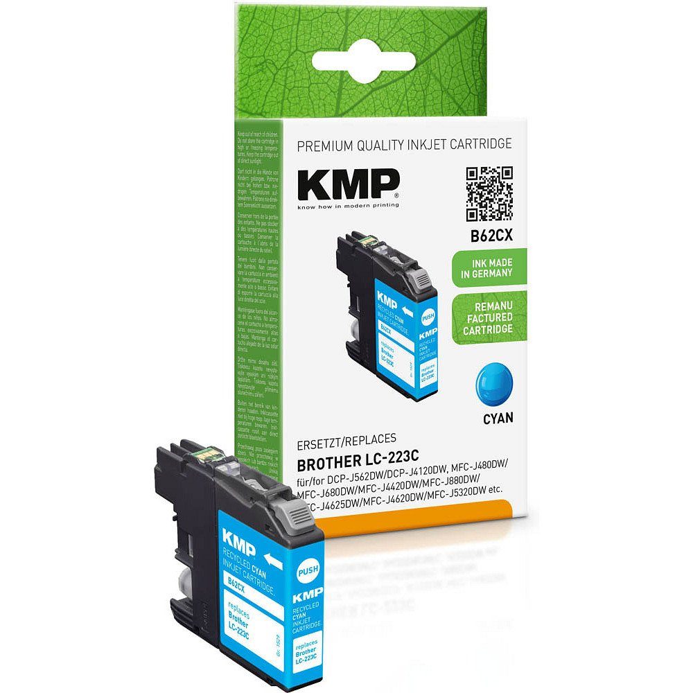 KMP 1 Tinte B62CX ERSETZT LC-223 - cyan Tintenpatrone (1 Farbe, 1-tlg)