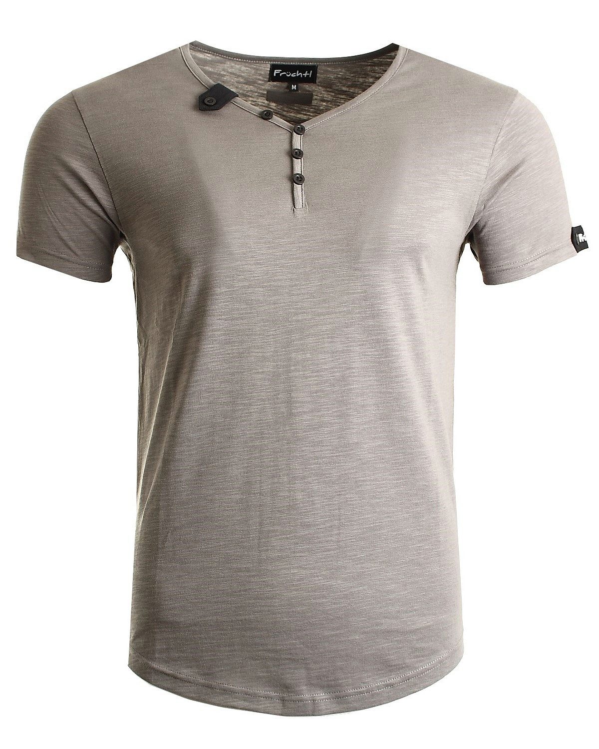 T-Shirt mit modischer Knopfleiste