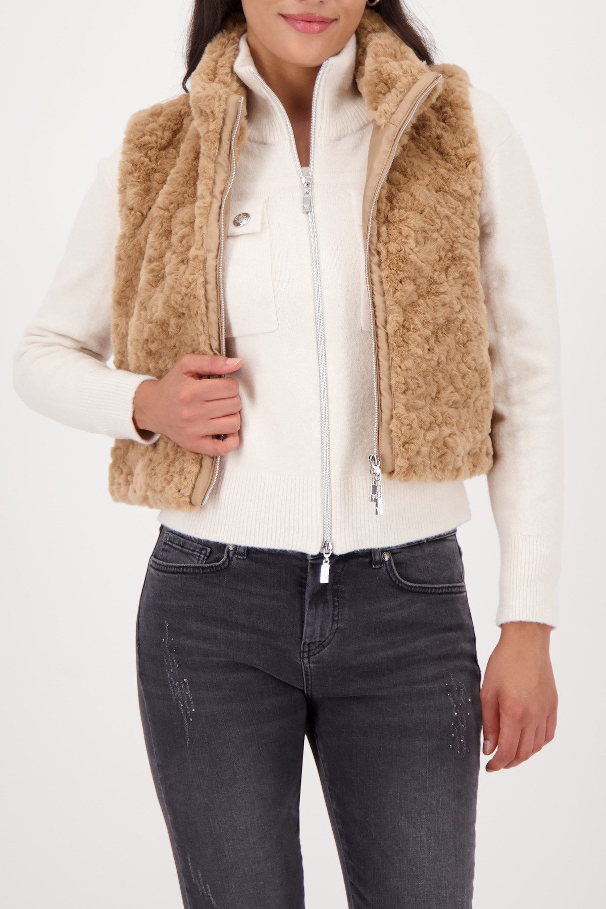 Monari Blusenblazer Weste cognac günstig online kaufen