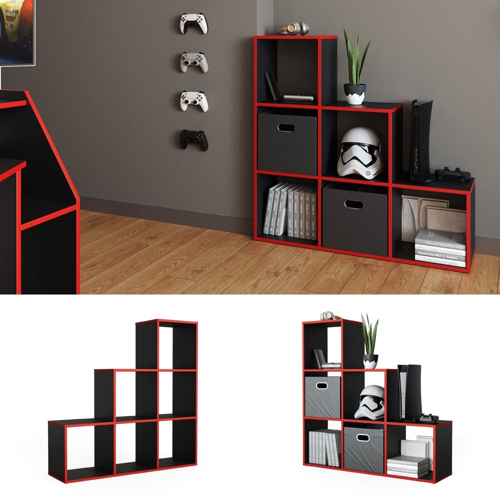 Vicco Raumteiler, Schwarz/Rot, 105 x 107.5 günstig online kaufen
