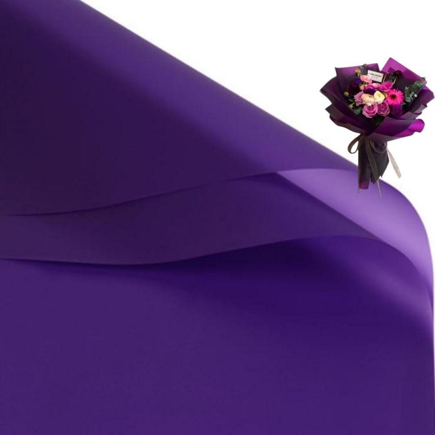 LuxusKollektion Geschenkpapier Geschenkpapier Blumen lila 20St 58x58cm wasserdicht, (20St)