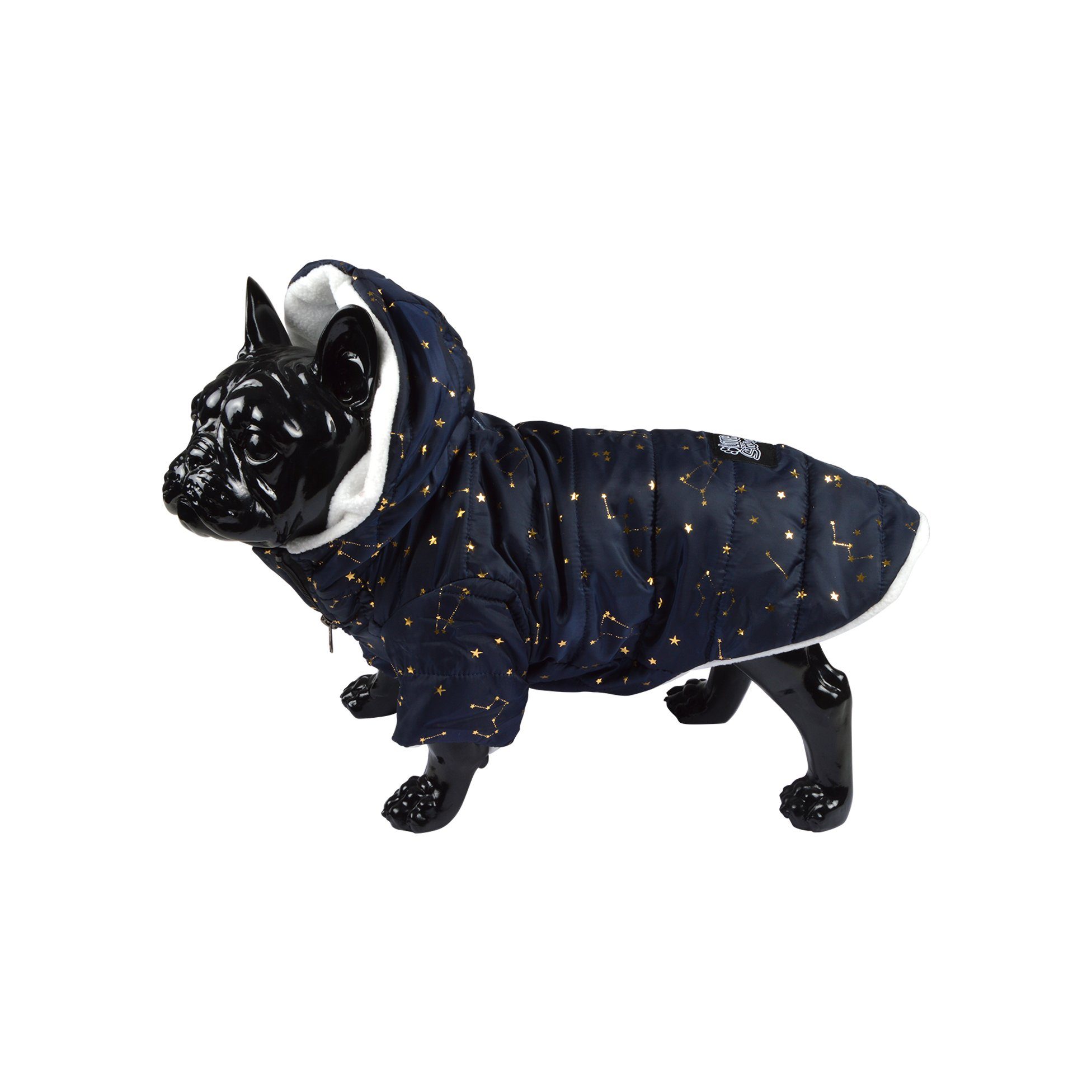 dynamic24 Hundejacke, Kapuze Winterjacke Hundemantel Hundebekleidung Mantel  Jacken blau mit Sternen