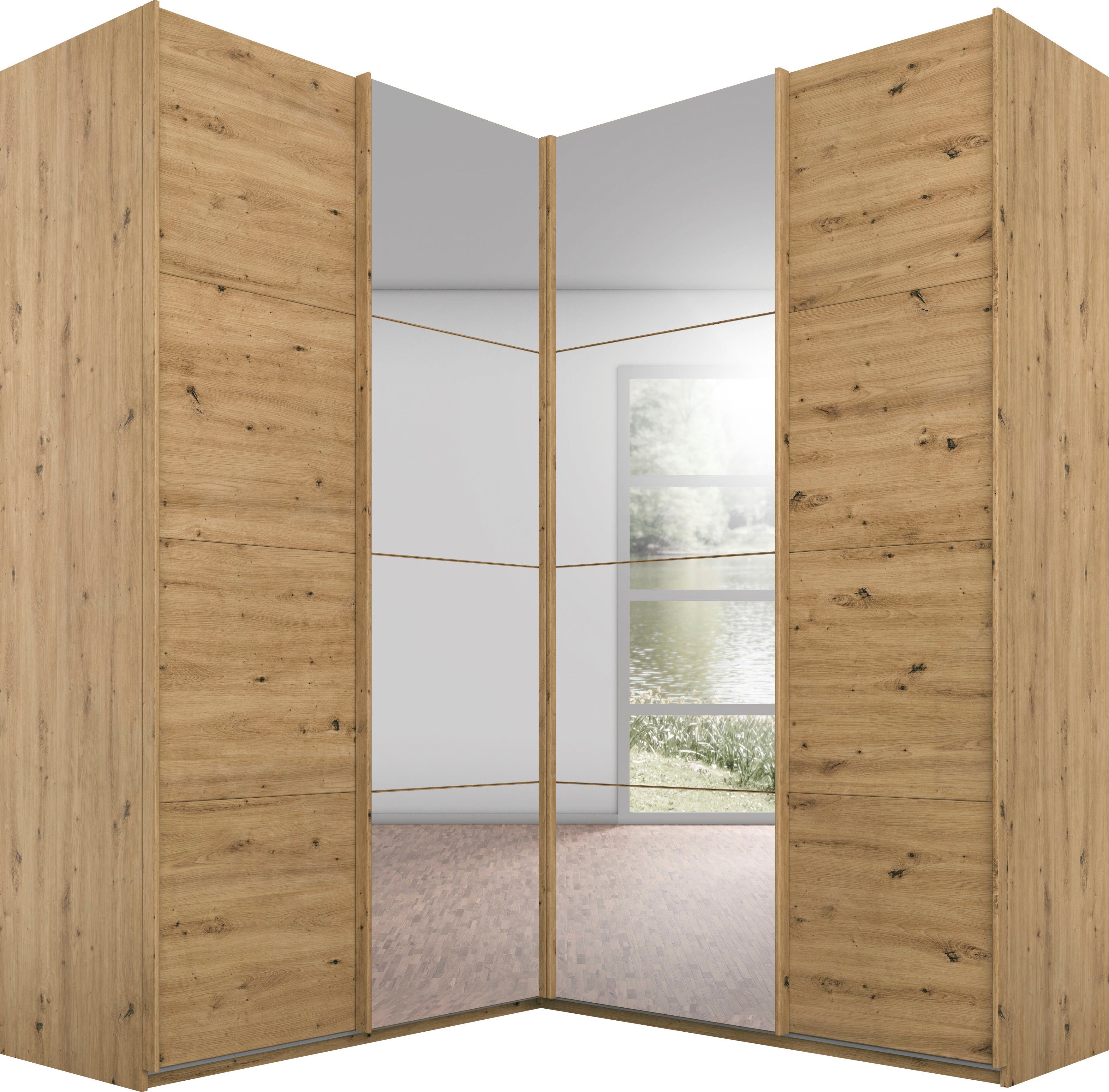 rauch Schwebetürenschrank "Quadra", Eckschrank inkl. Türendämpfer und Schub günstig online kaufen