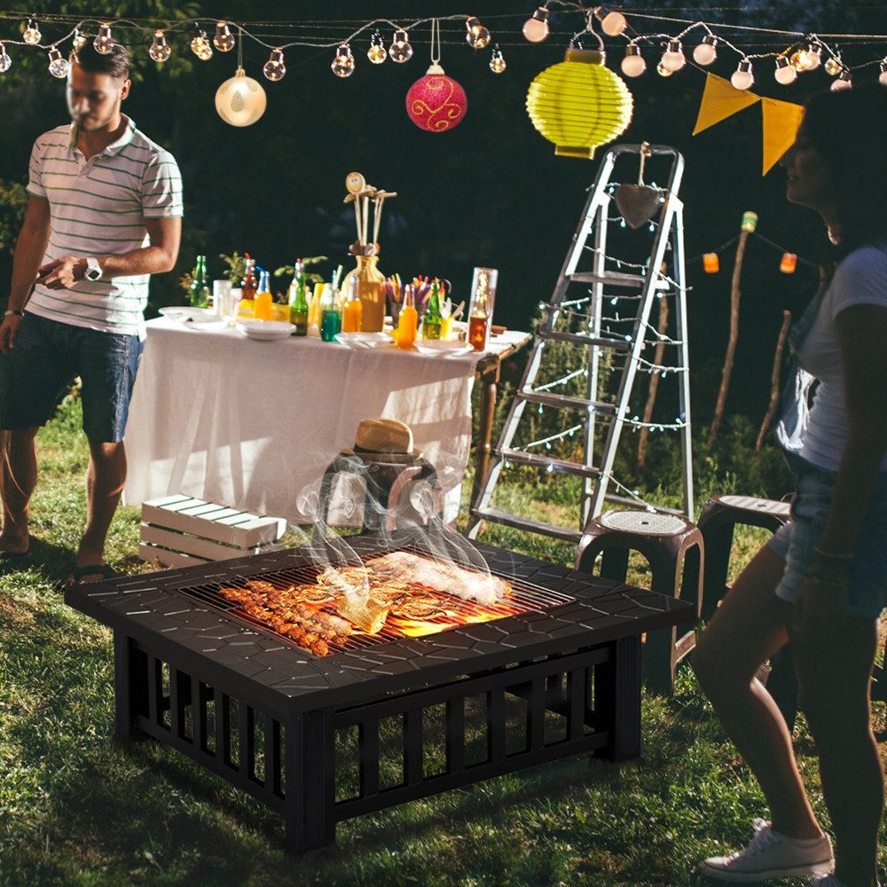 Yaheetech Feuerschale, Fire Pit für Terrasse Tischkamin