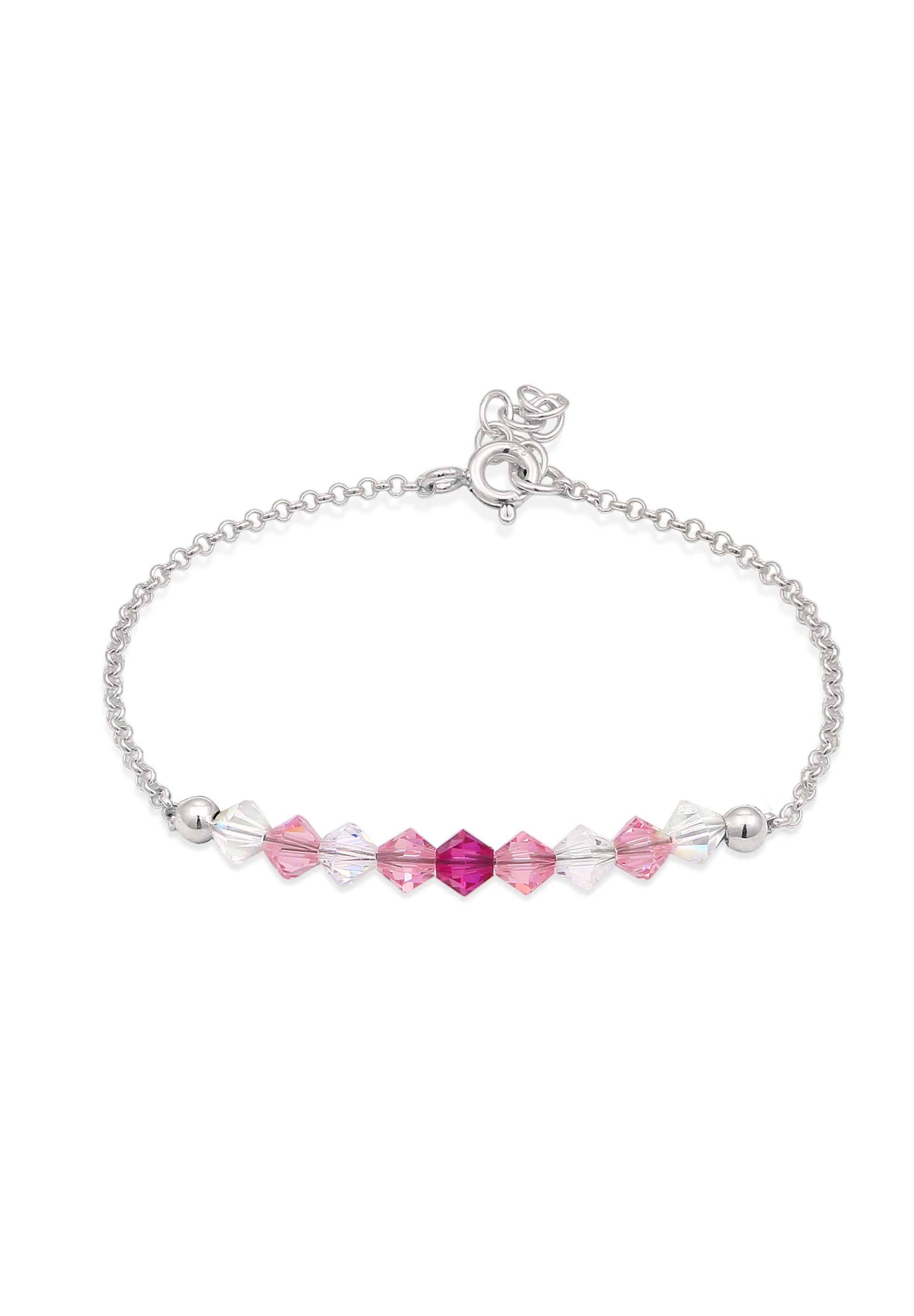 Elli Armband Kinder Beads Rosa 925 Sterling Silber, mit Kristallen von Swarovski® (kein Set, 1-tlg)