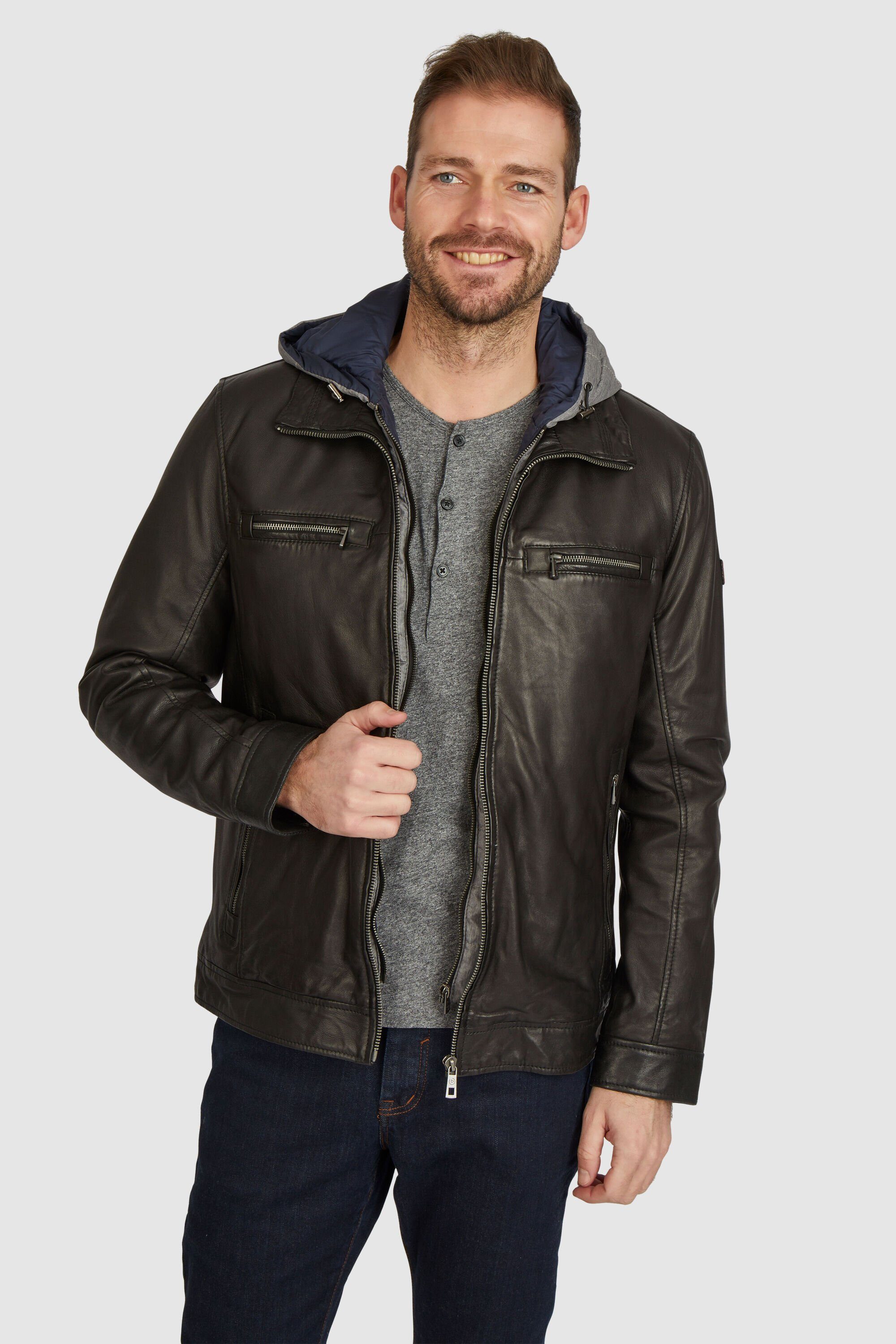 bugatti Lederjacke BUAURELINO (1-St) im 2-in-1-Look