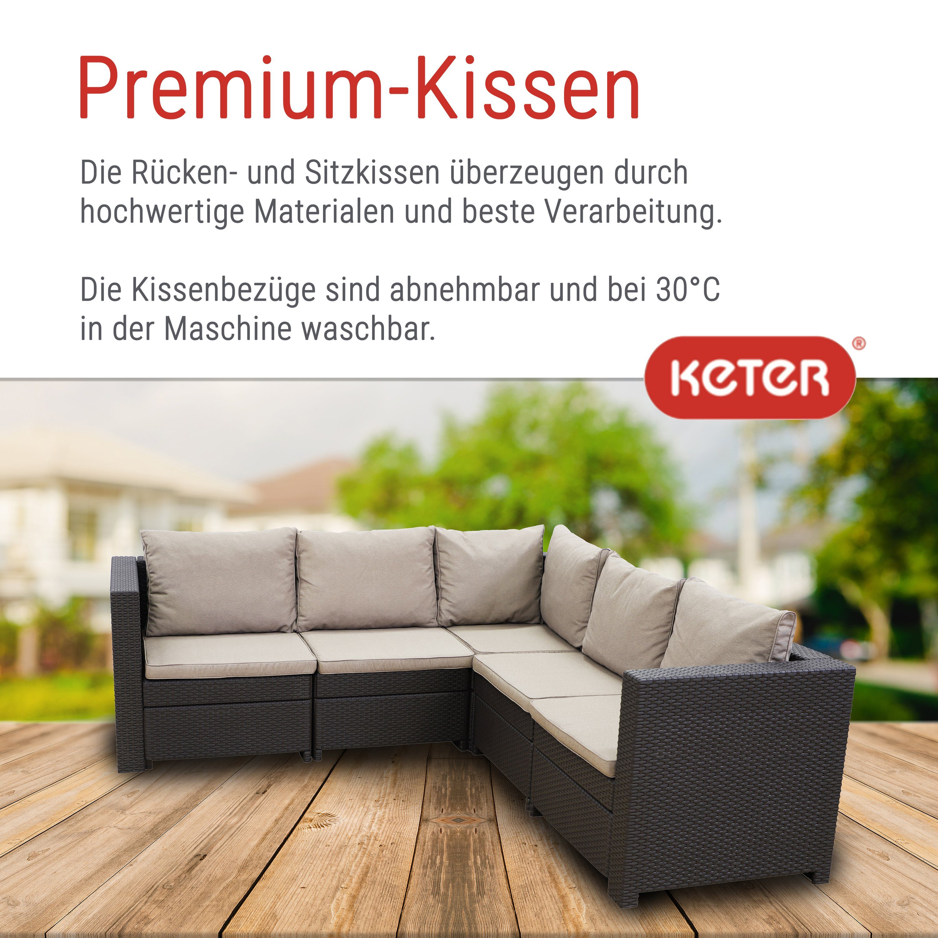 Keter GartenloungeSet Keter Provence GartenLounge EckSofa mit