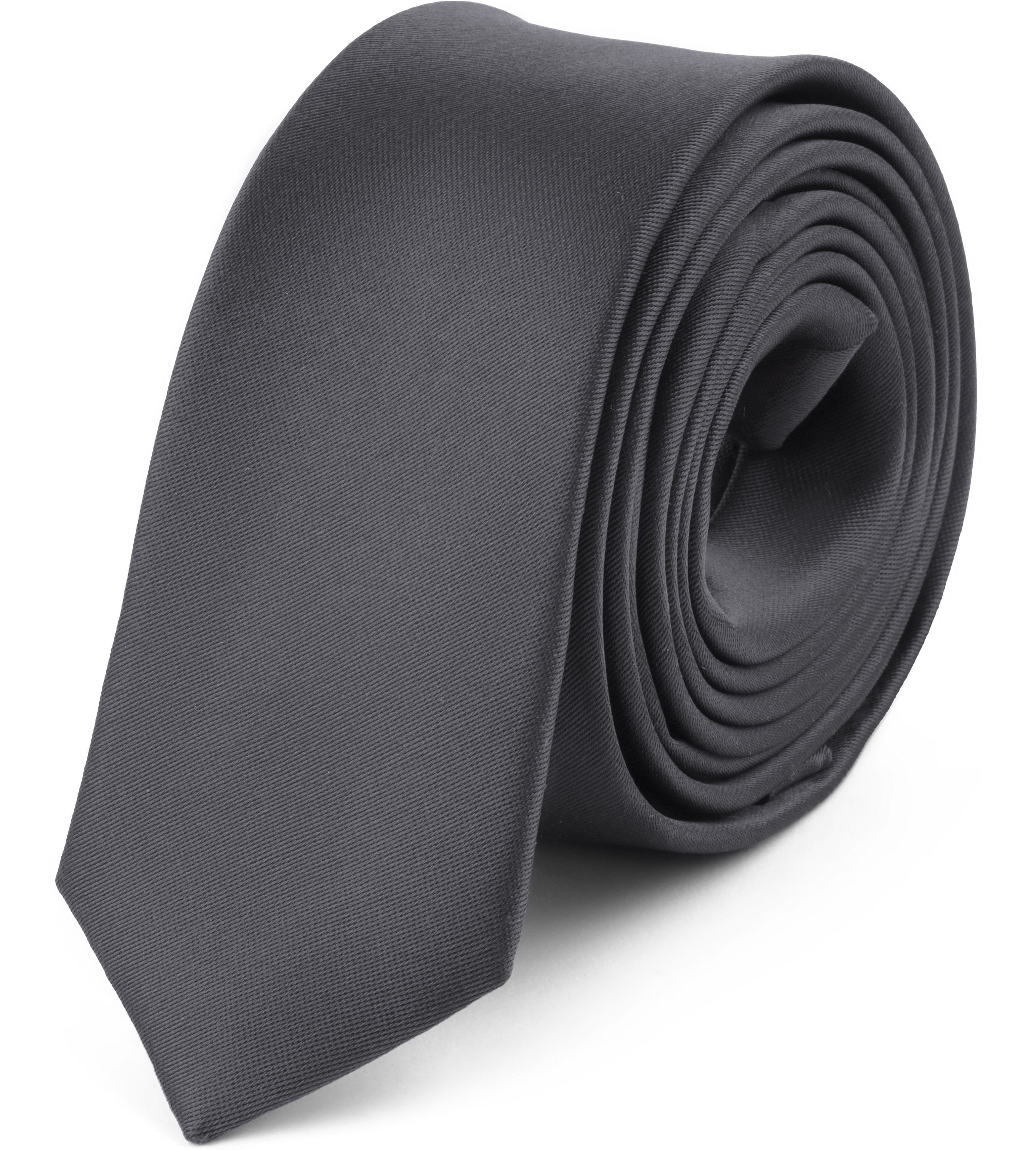 Ladeheid Krawatte Herren Schmale Krawatte SP-5 (150cm x 5cm) (Set, 1-St) Graphit