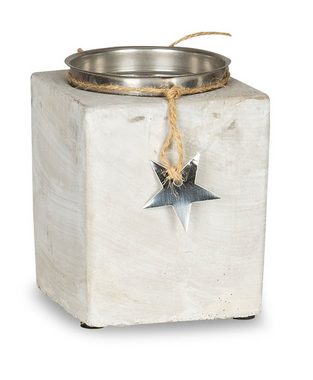Levandeo® Teelichthalter, 2er Set Kerzenständer Beton Je 13cm Hoch Kerzenleuchter Grau
