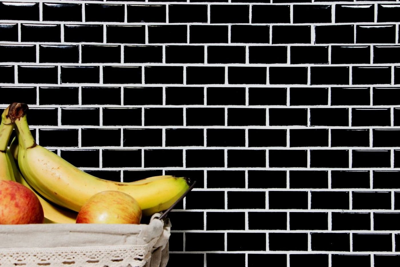 Thumbnail - Mosani Mosaikfliesen Rechteckiges Keramikmosaik Mosaikfliesen schwarz glänzend / 10 Matten