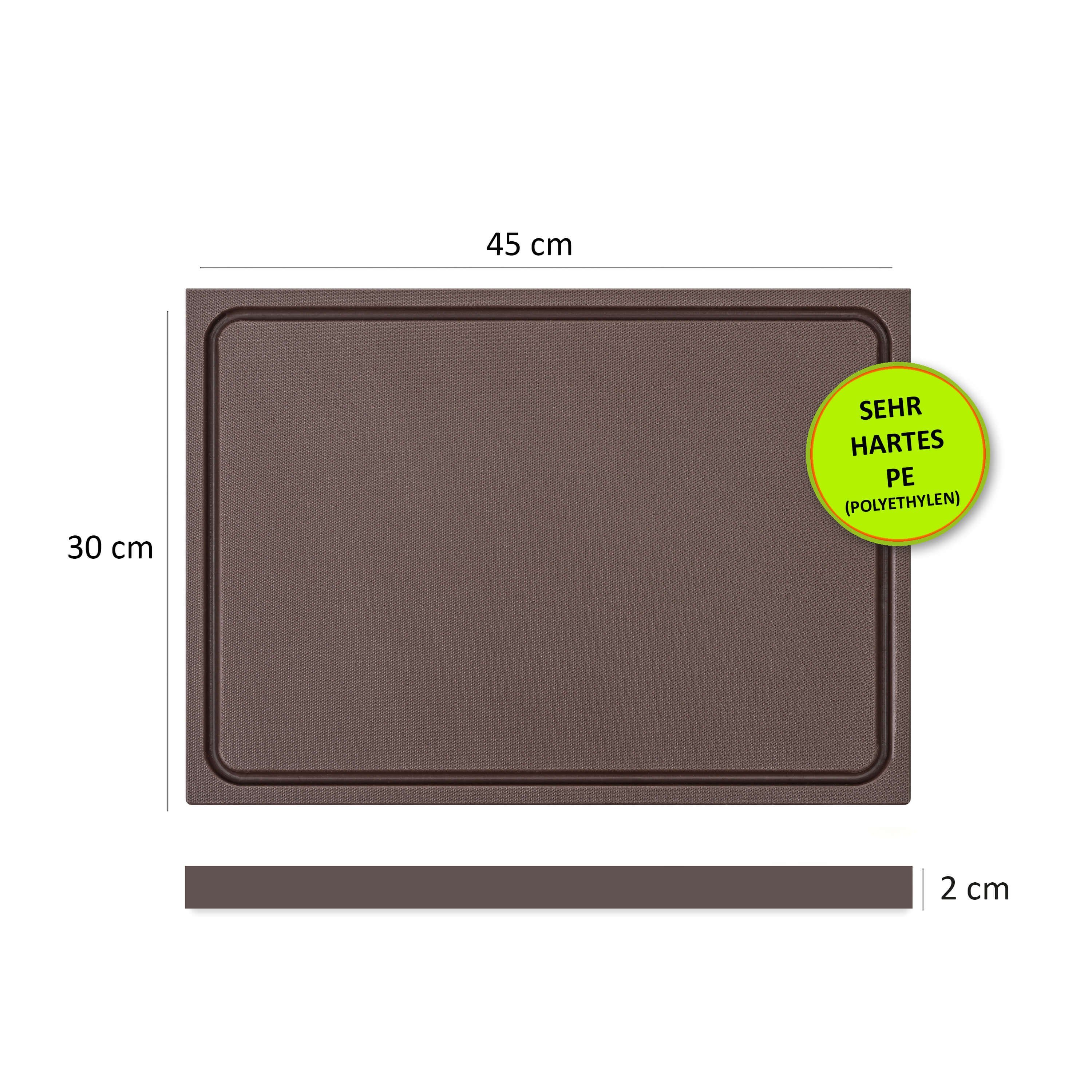 Morleos Schneidebrett Schneidebrett mit Saftrille aus HDPE 500 Kunststoff, Kunststoff, (1-St), dick – Bild 4 von 5