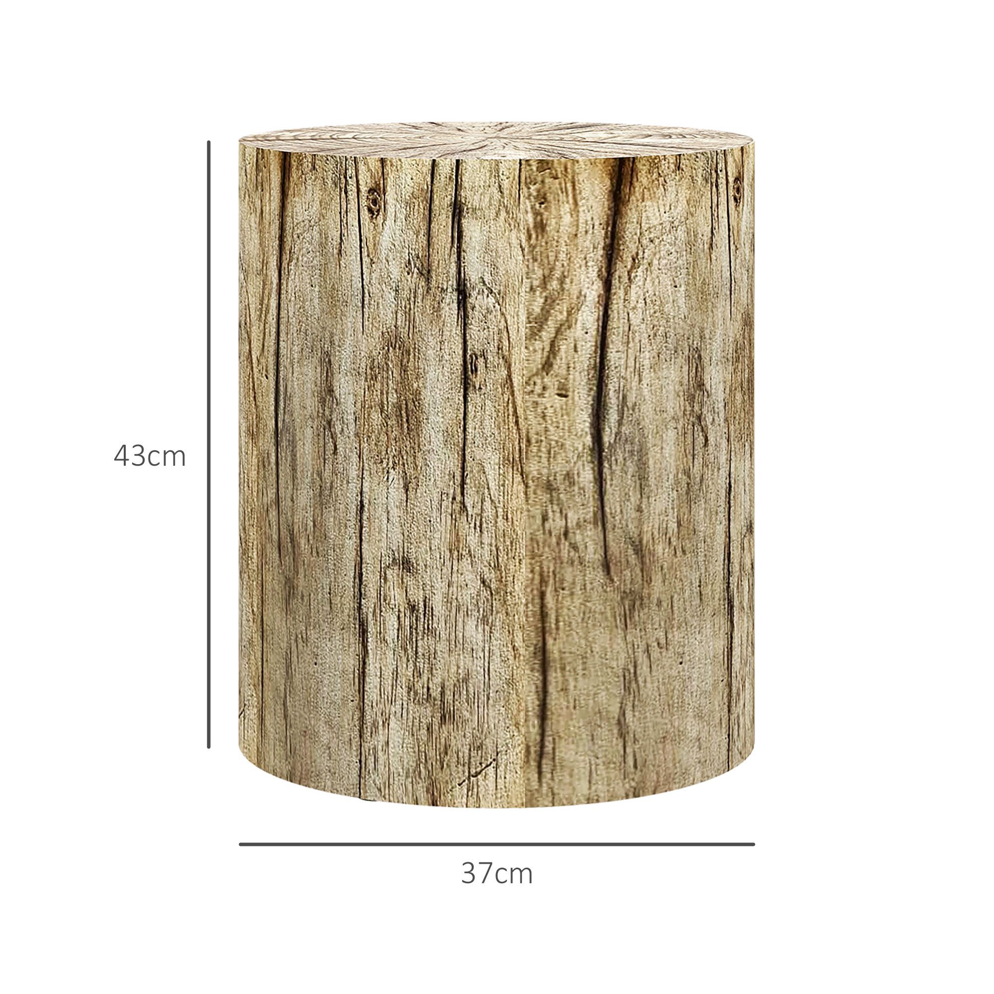 HOMCOM Beistelltisch Couchtisch im Baumstumpf-Design, Rund, Kaffeetisch, Garten (Couchtisch, 1-St., Nachttisch), für Wohntimmer, Balkon, Natur