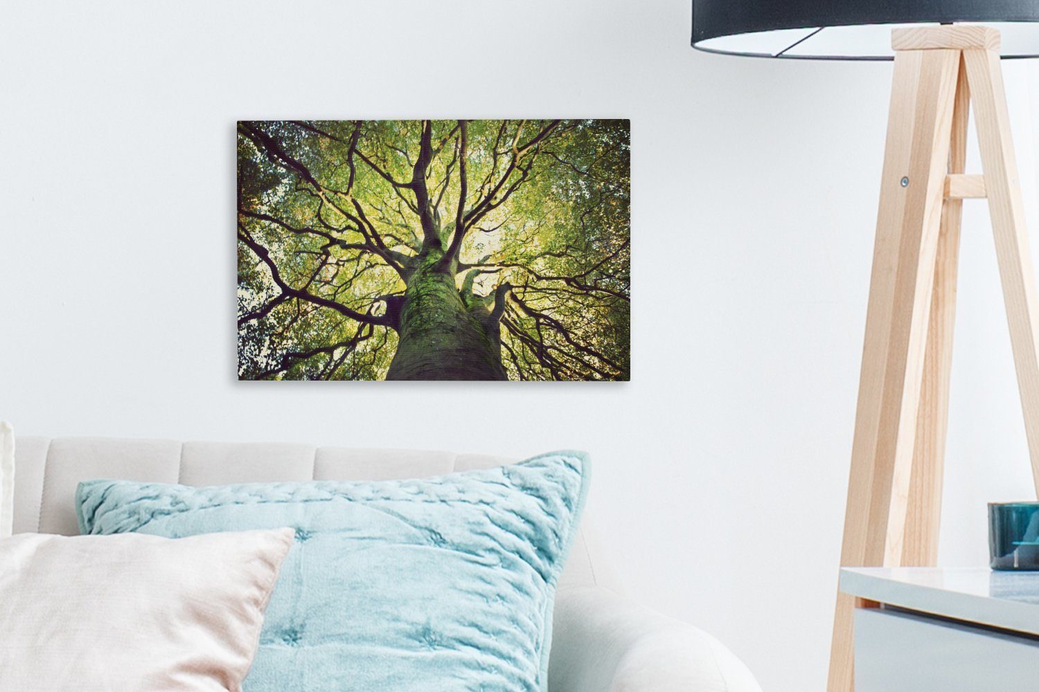 Wanddeko, Die der OneMillionCanvasses® St), 30x20 Wandbild Äste (1 Aufhängefertig, alten Bäume, voller Blätter Leinwandbilder, cm Leinwandbild