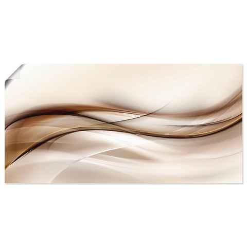 Artland Wandbild Braune abstrakte Welle, Muster (1 St), als Alubild, Outdoorbild, Leinwandbild, Poster, Wandaufkleber